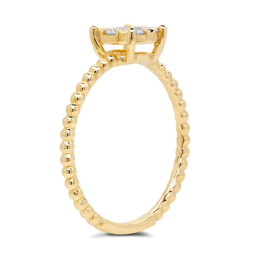0.35 Carat Total Weight Diamond Cluster Ring in 14K White or Yellow Gold - Queen May