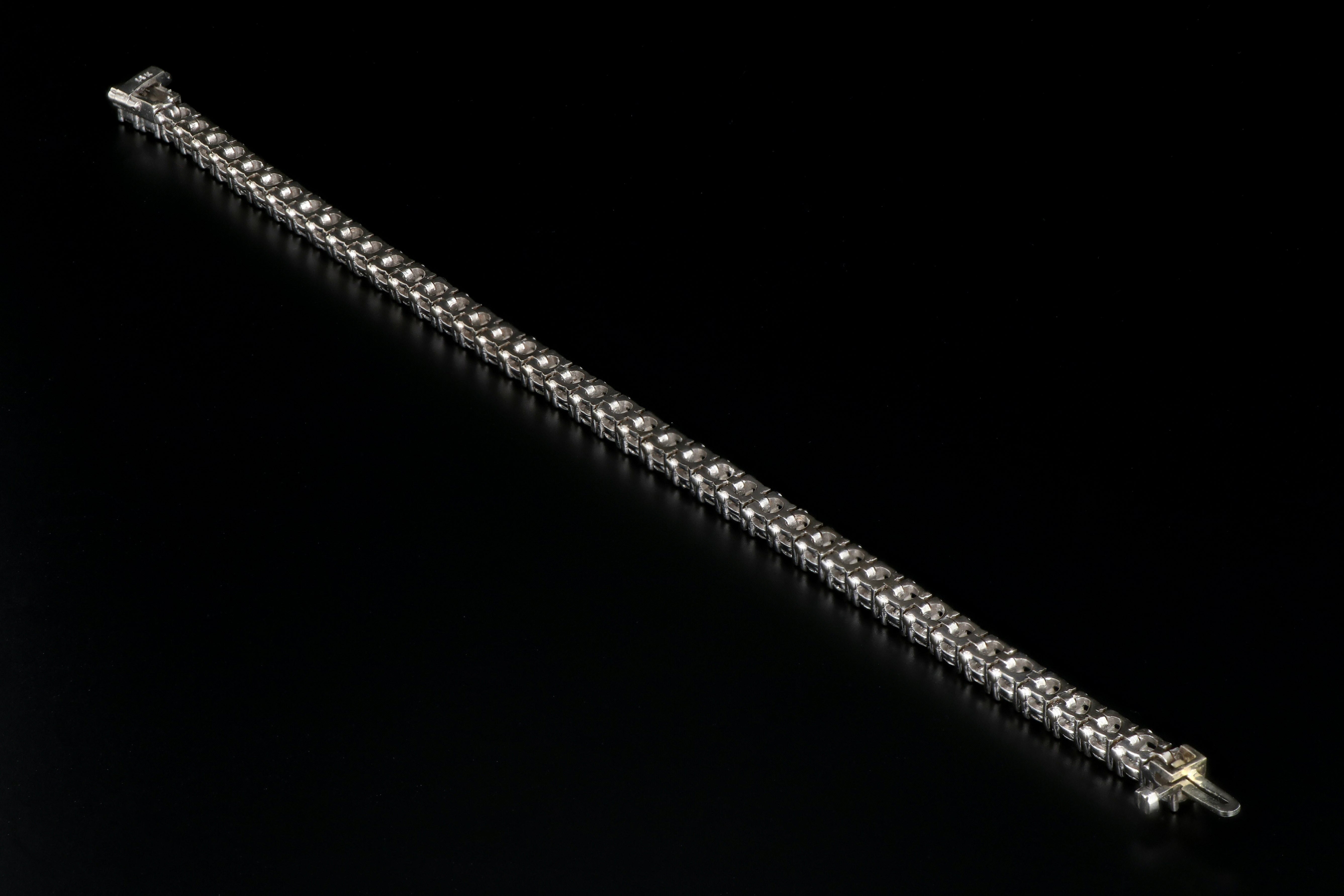 Modern 14K White Gold 7.5 Carat Diamond Weight Total Tennis Bracelet - Queen May