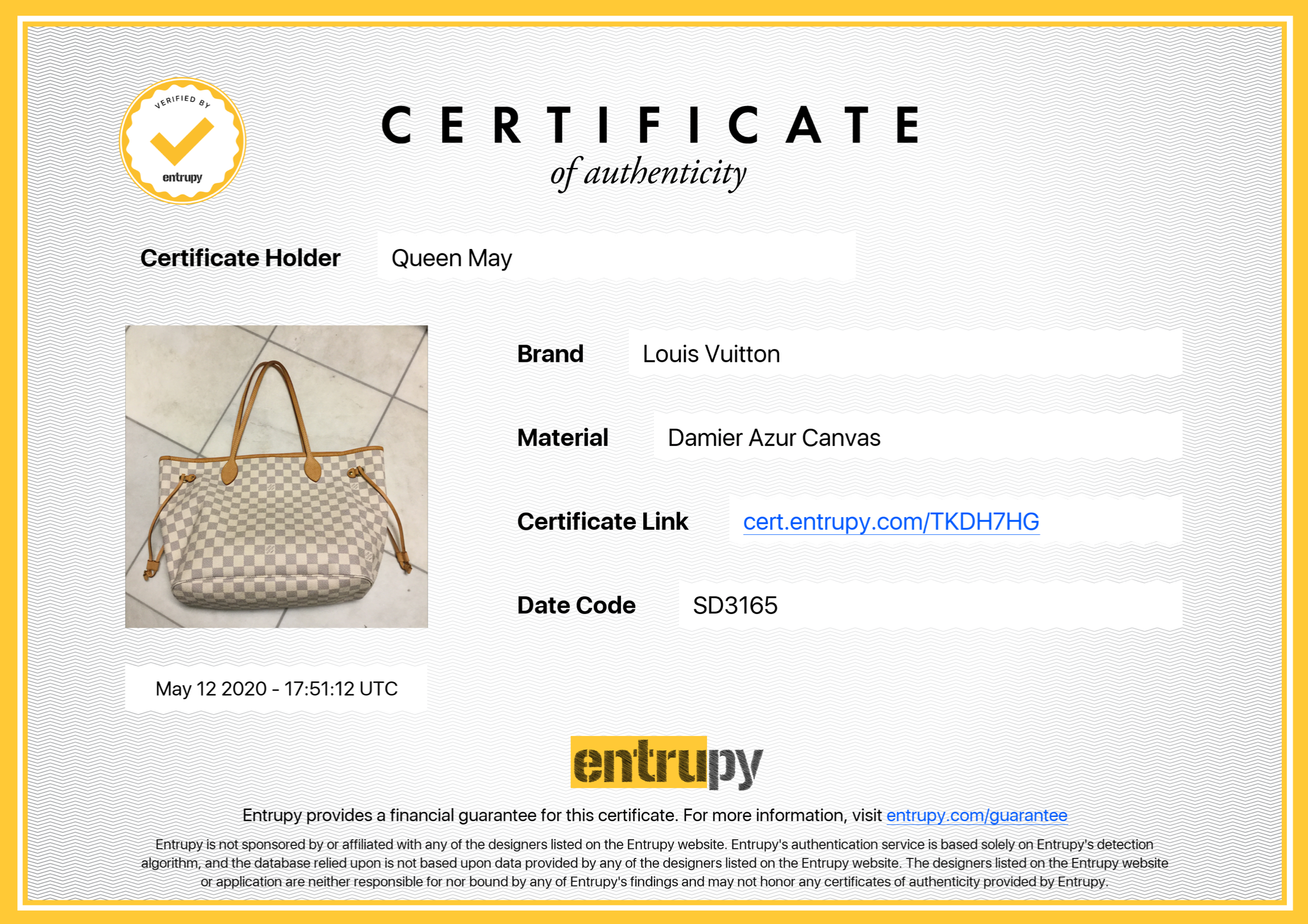 Louis Vuitton Damier Azur Neverfull MM - Queen May