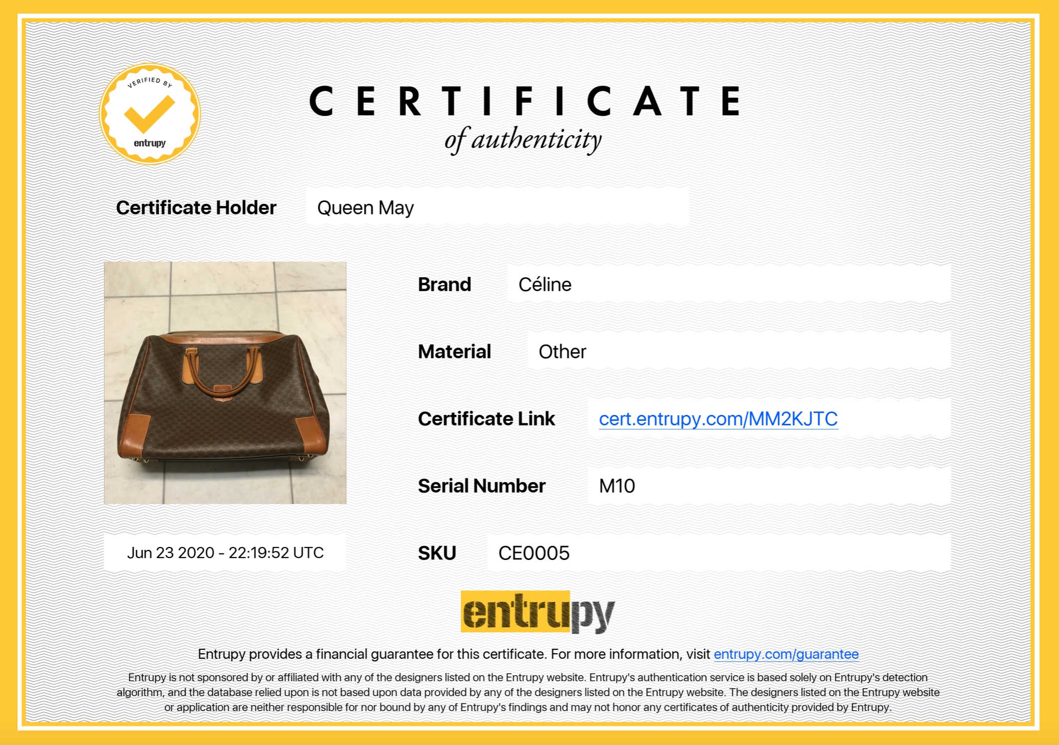 Vintage Celine Satchel Macadam Pattern - Queen May