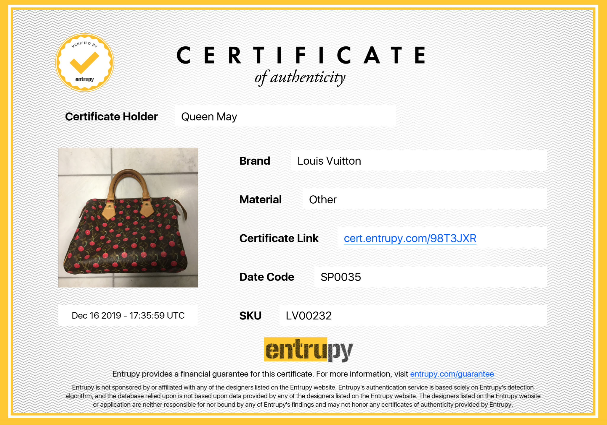 Louis Vuitton Limited Edition Cherry Cerise Monogram by Takashi Murakami - Queen May