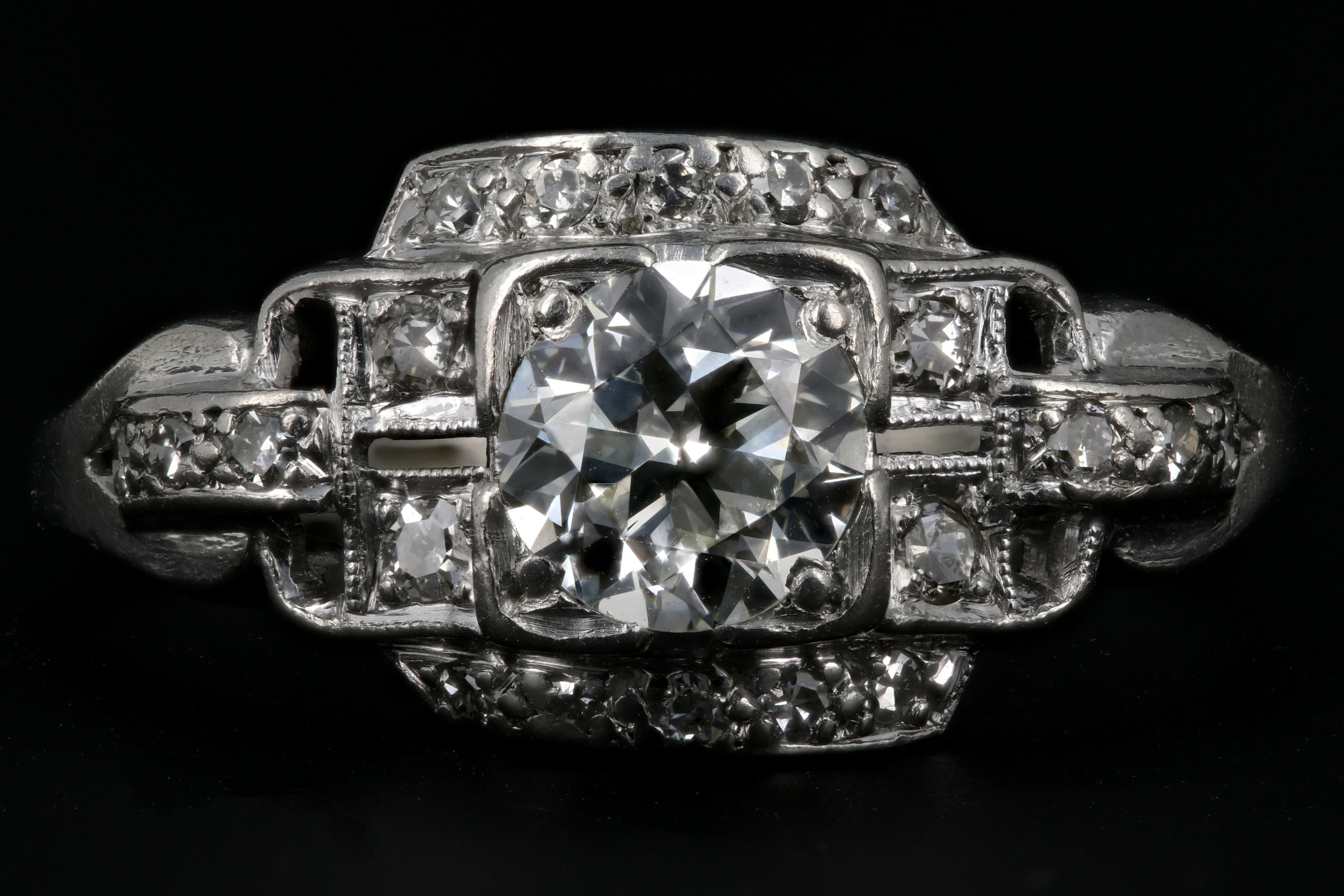 Art Deco Platinum G.C.& G Old European Cut Diamond Ring c.1920s - Queen May