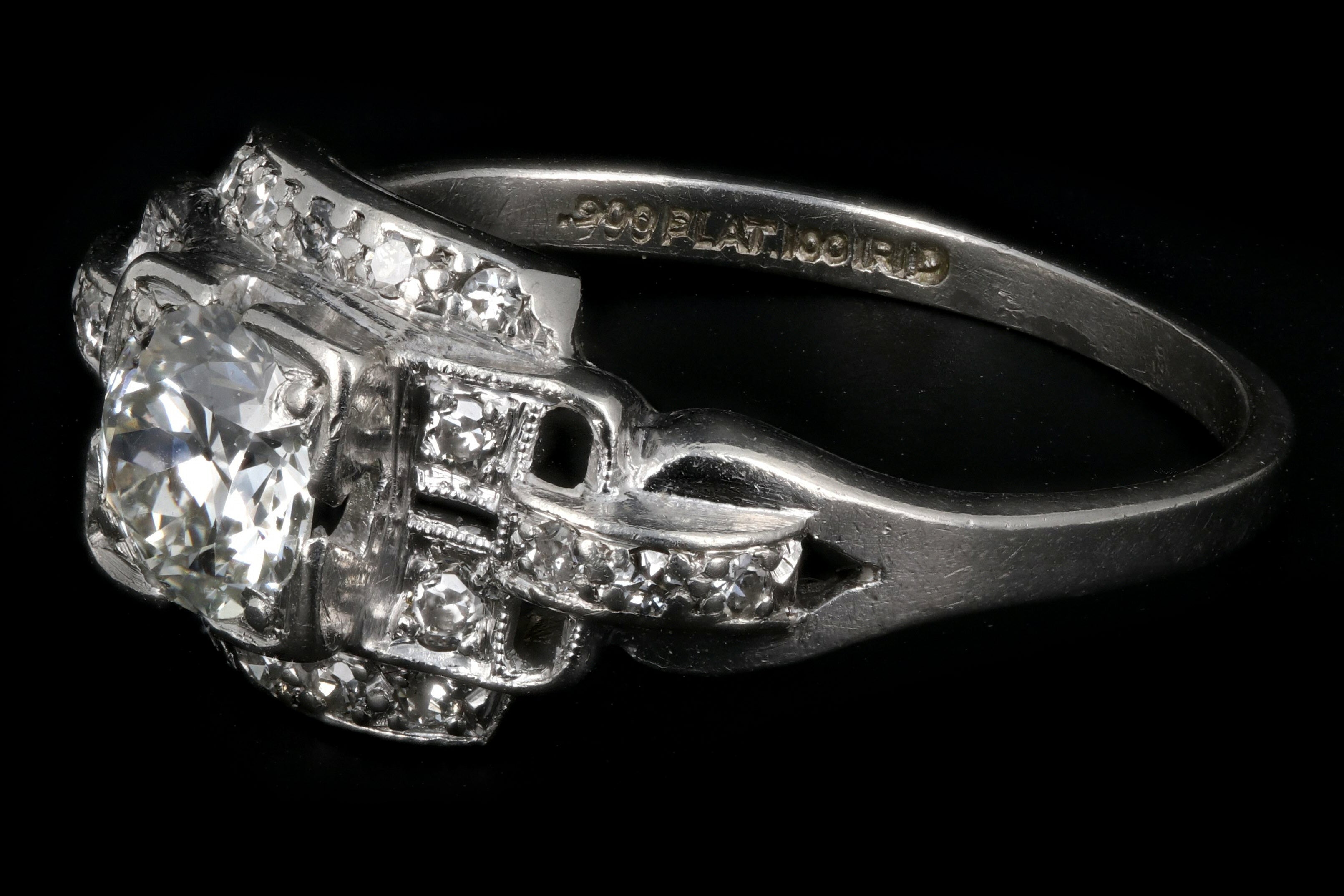 Art Deco Platinum G.C.& G Old European Cut Diamond Ring c.1920s - Queen May