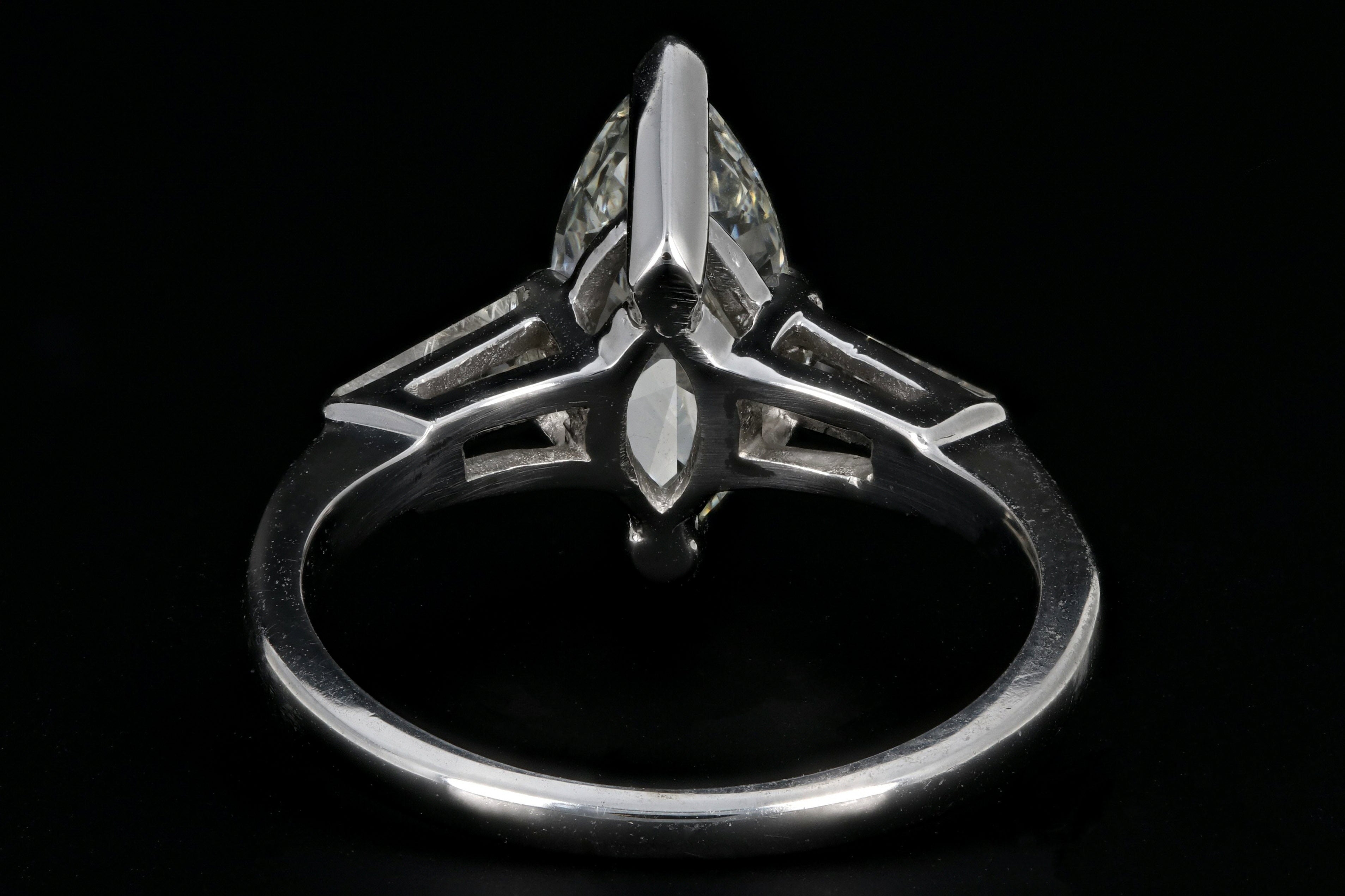 Modern 14K White Gold 1.40 Carat Marquise Diamond Engagement Ring GIA Certified - Queen May