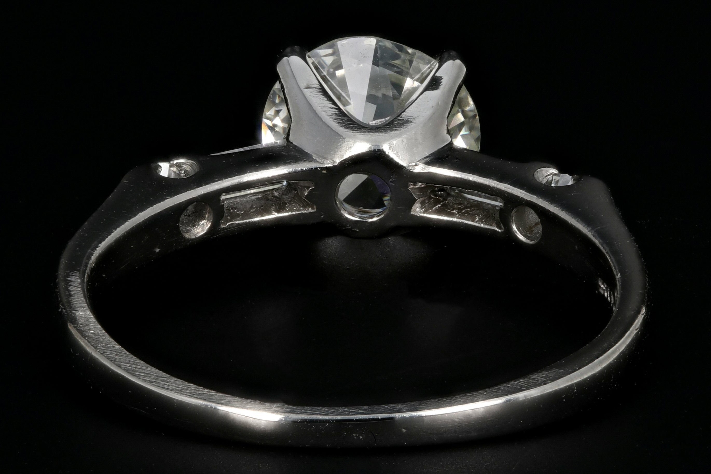 Mid Century Platinum 1.35 Carat Diamond Engagement Ring GIA Certified - Queen May