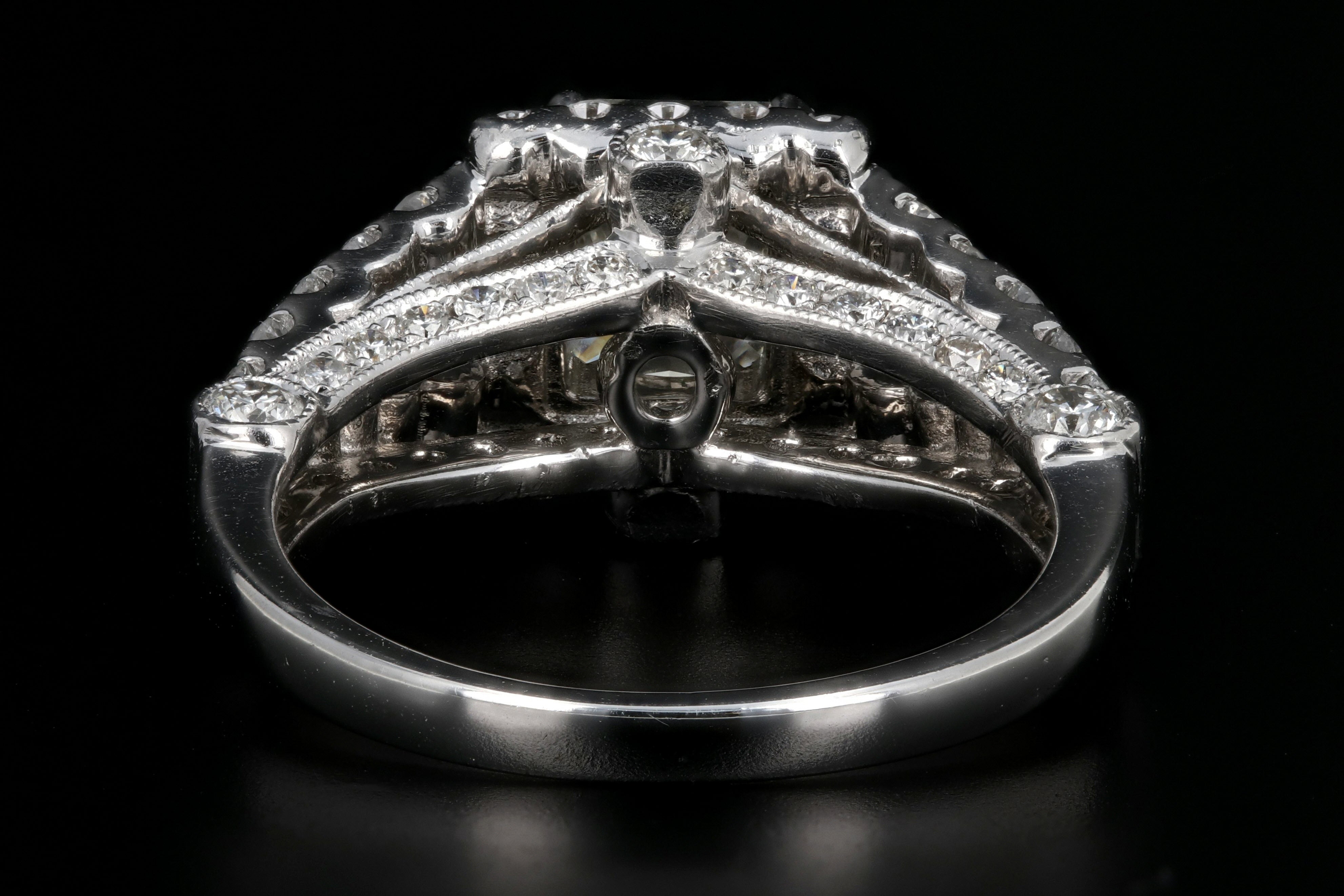 New 14K White Gold 1.52 Carat Radiant Cut Diamond Engagement Ring GIA Certified - Queen May