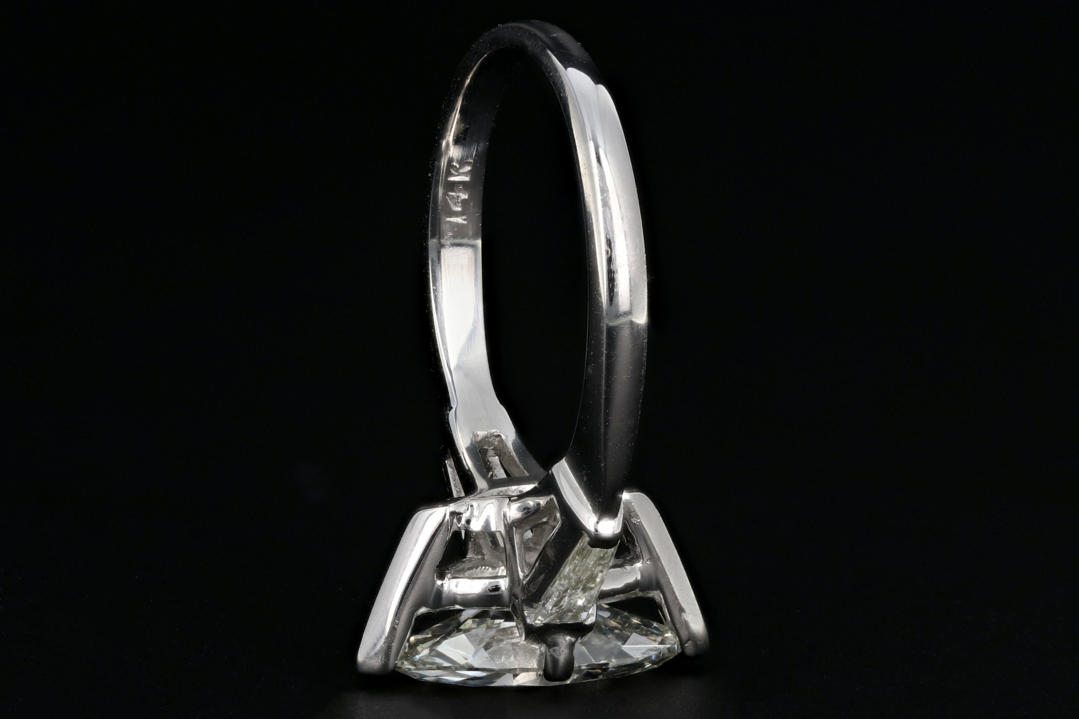 Modern 14K White Gold 1.40 Carat Marquise Diamond Engagement Ring GIA Certified - Queen May