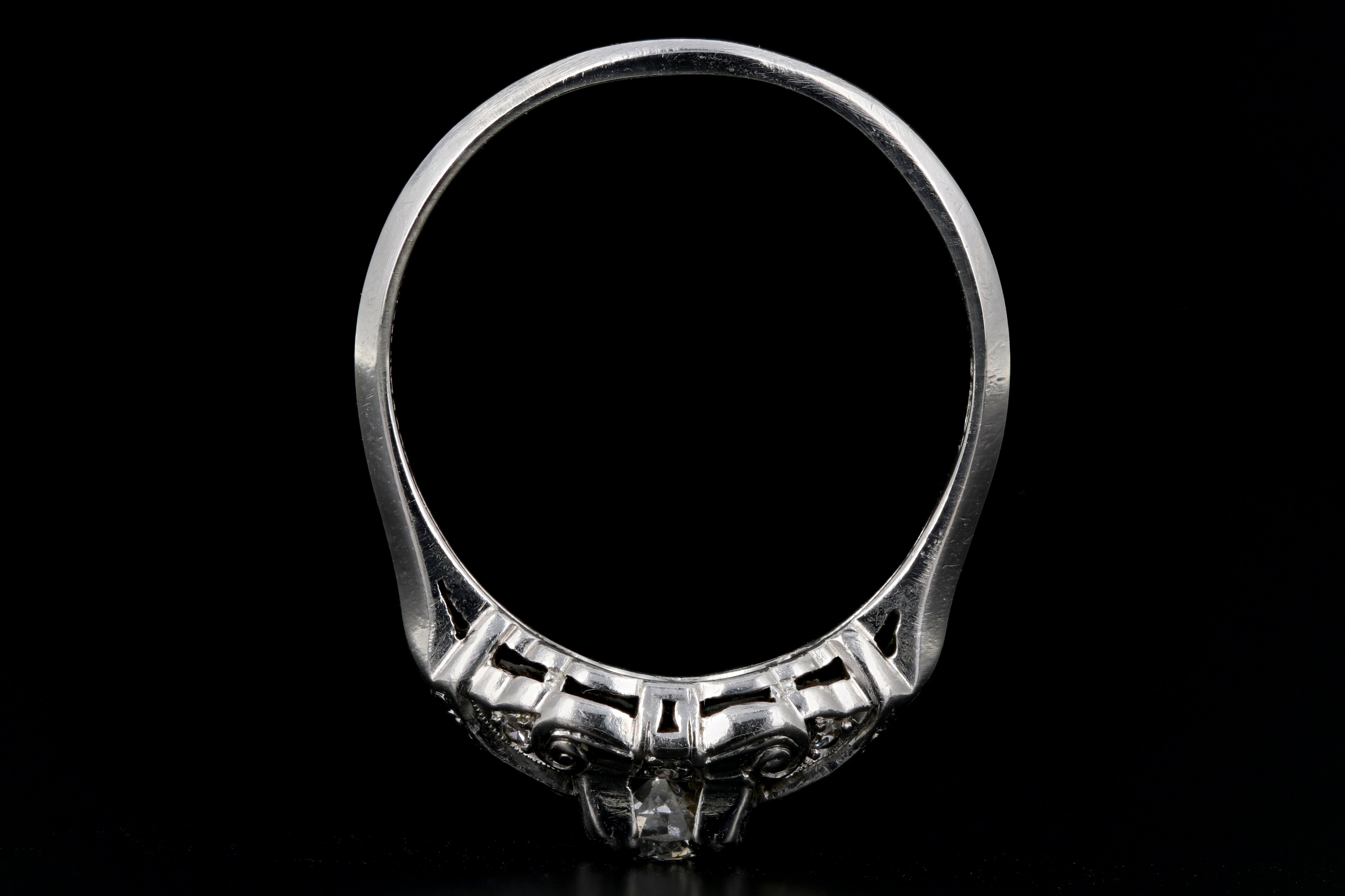 Retro Loretz & Benoit of SF Platinum Diamond Engagement Ring c.1940's - Queen May