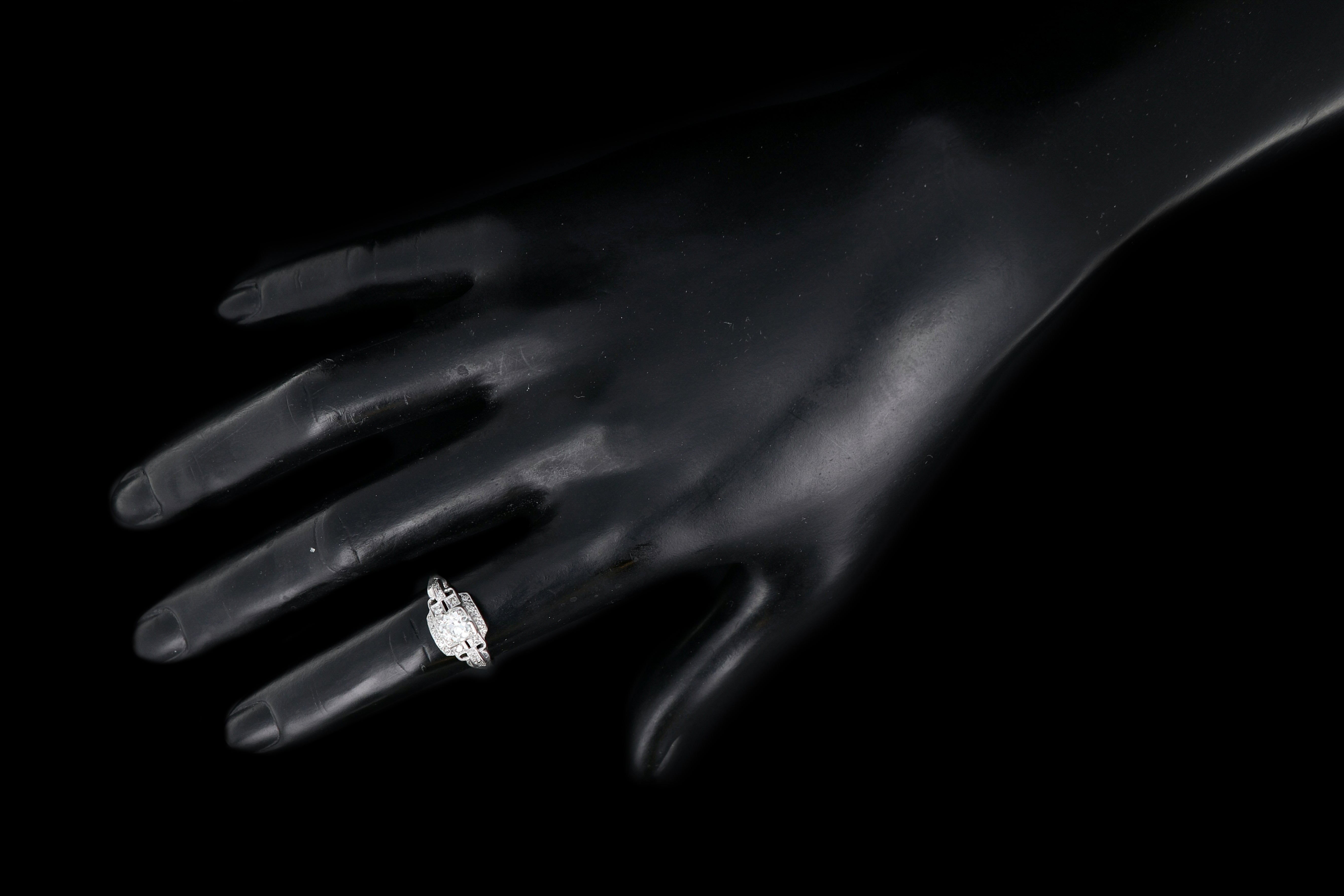Art Deco Platinum G.C.& G Old European Cut Diamond Ring c.1920s - Queen May