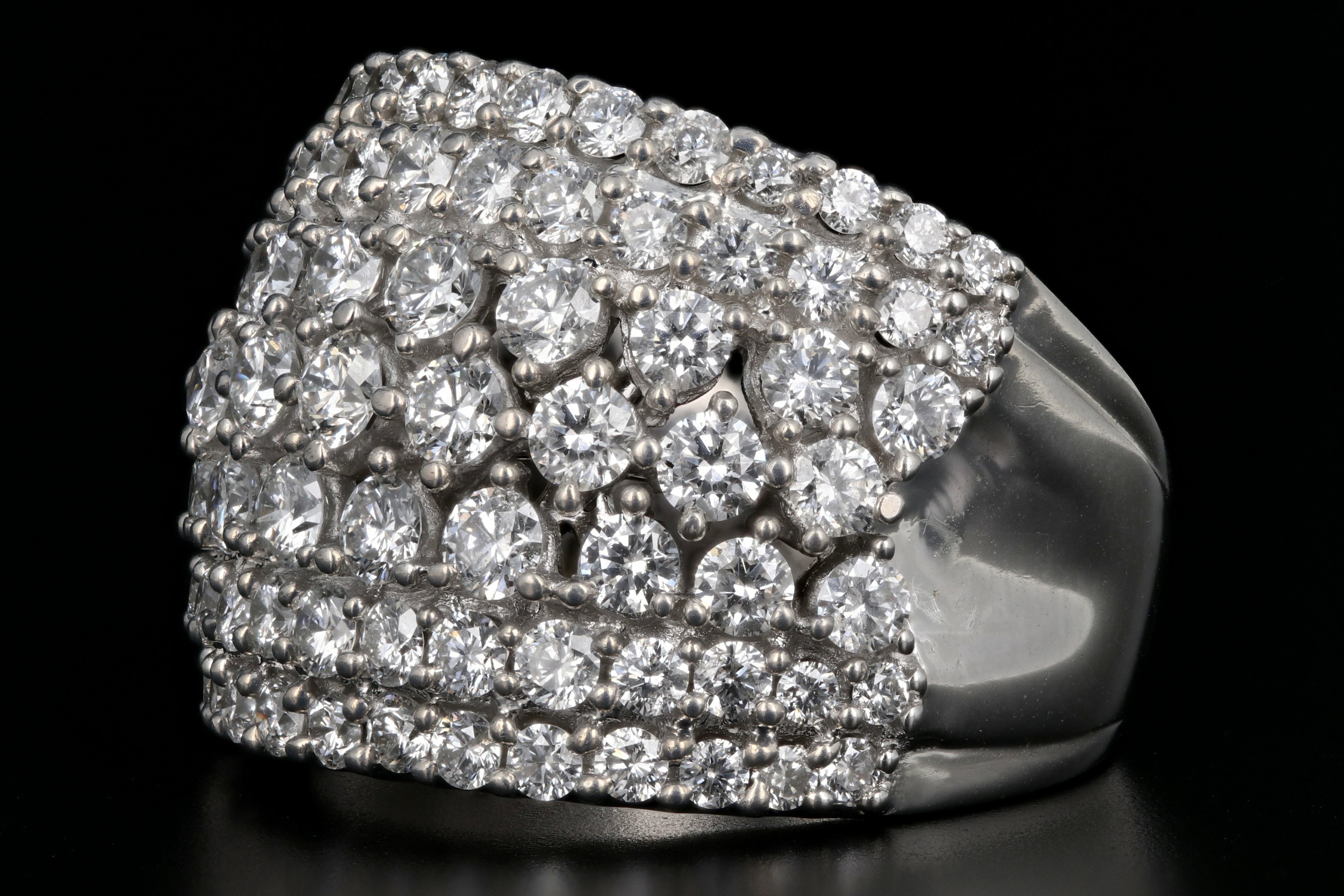 Modern 14K White Gold 3CTW Diamond Band - Queen May