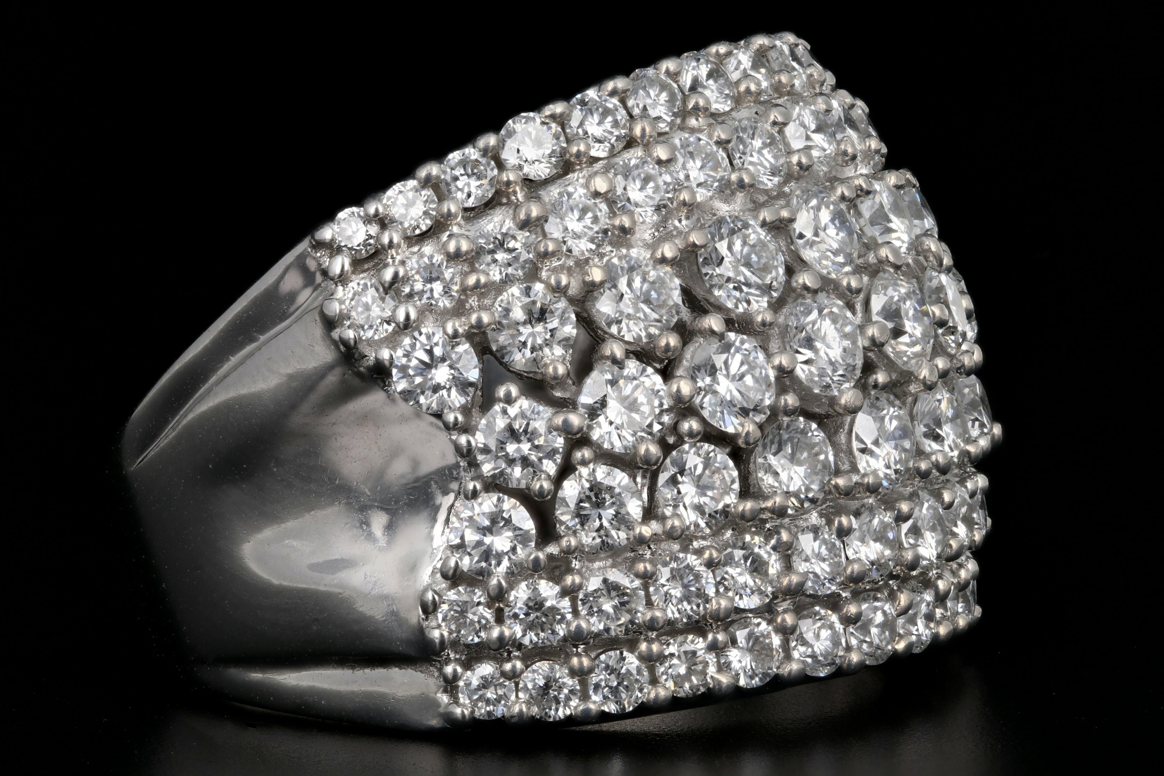 Modern 14K White Gold 3CTW Diamond Band - Queen May