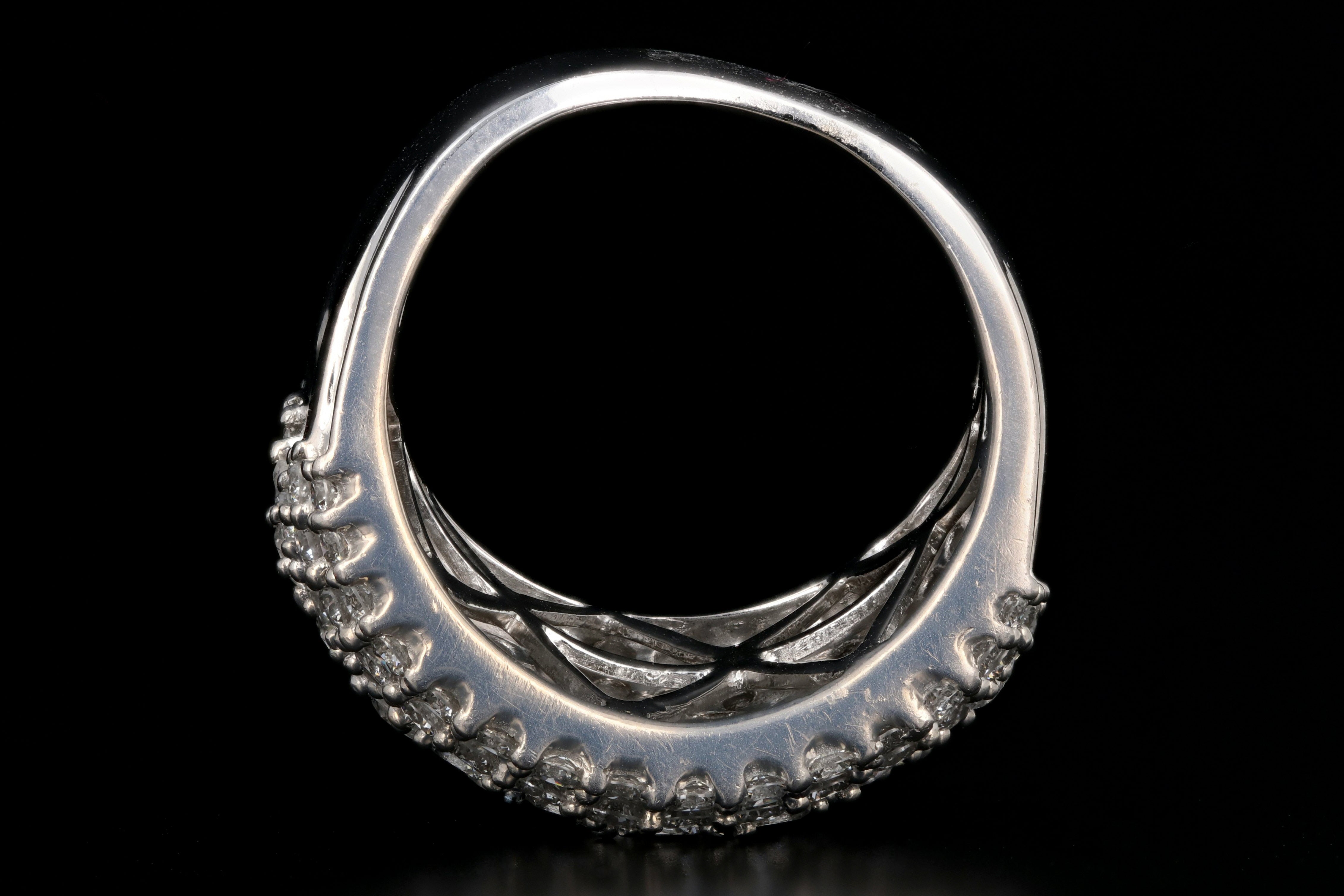 Modern 14K White Gold 3CTW Diamond Band - Queen May