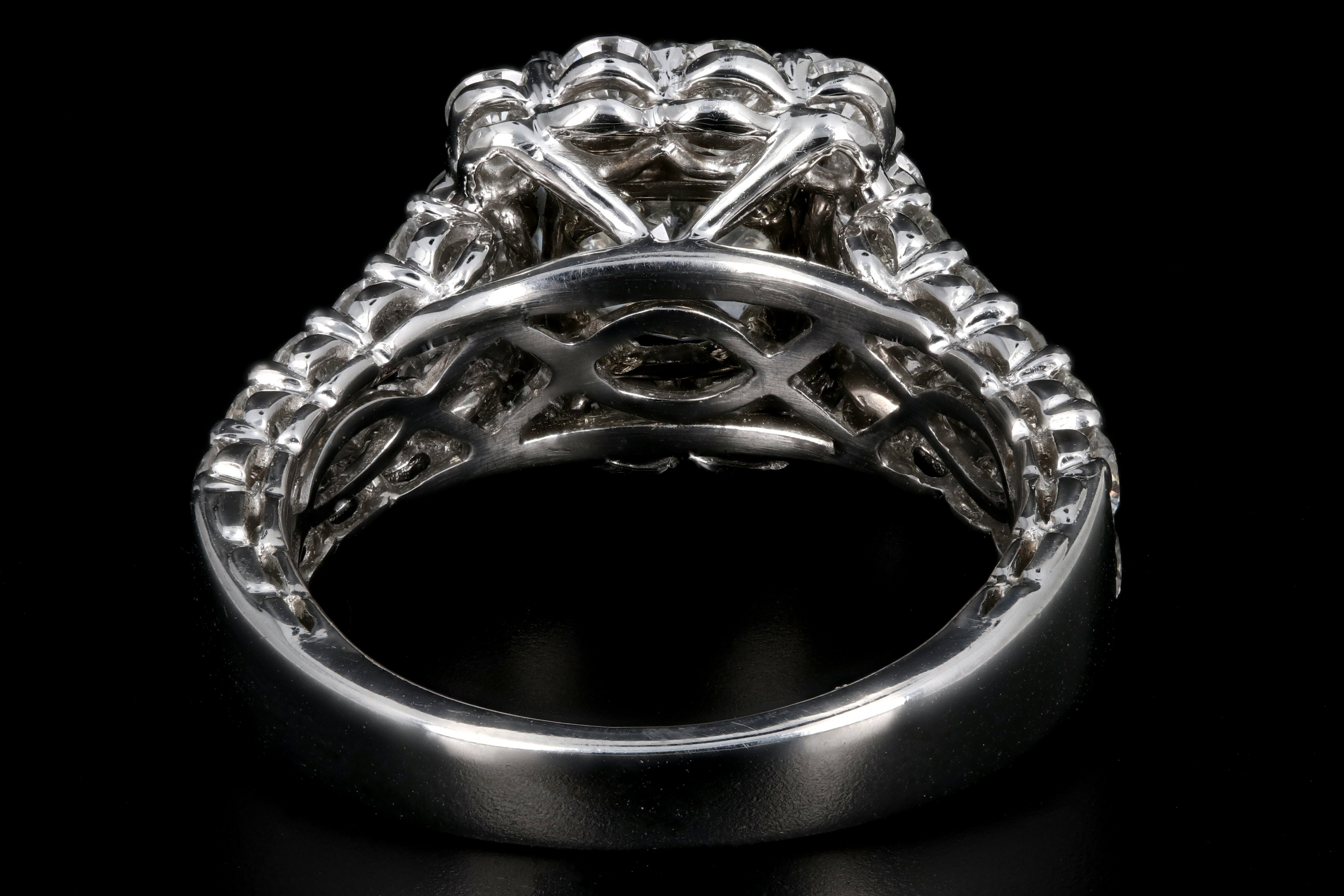 Modern 18K White Gold 2.45CT Round Cut Diamond Engagement Ring GIA Certified - Queen May