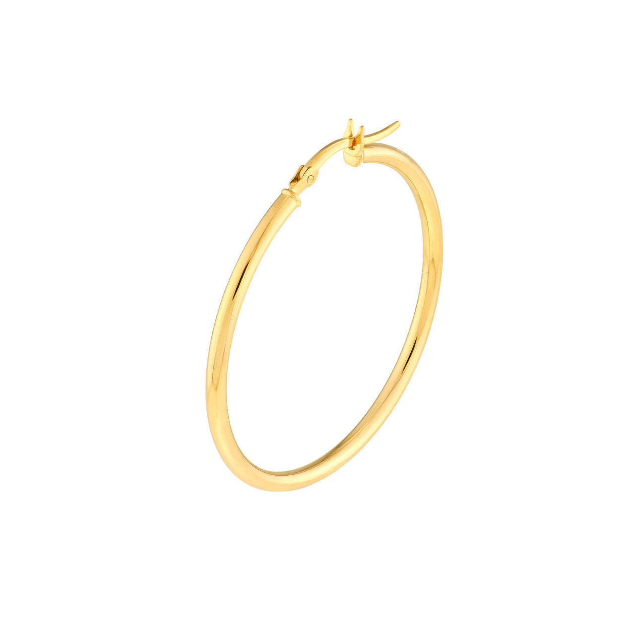 14K White, Yellow, or Rose Gold Hoop Earrings 2 X 35mm - Queen May