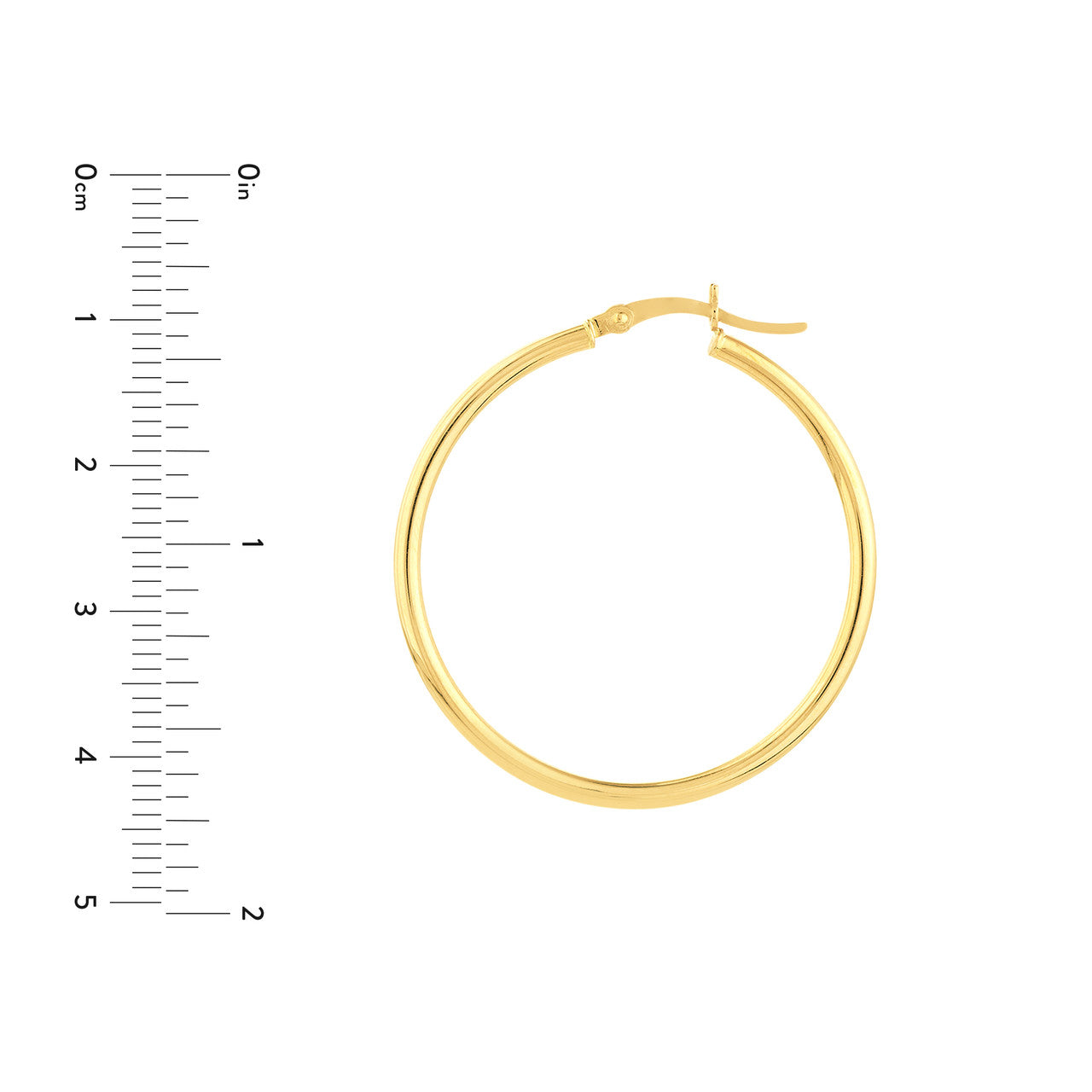 14K White, Yellow, or Rose Gold Hoop Earrings 2 X 35mm - Queen May