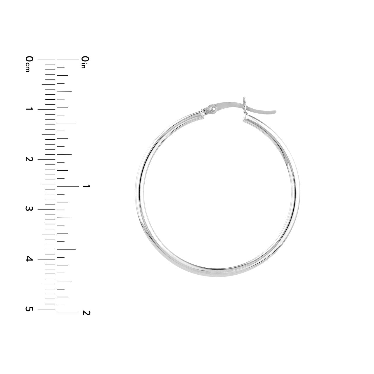 14K White, Yellow, or Rose Gold Hoop Earrings 2 X 35mm - Queen May