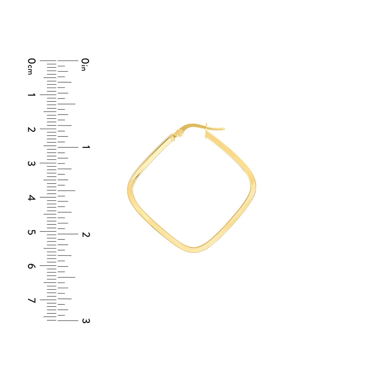 14K Yellow Gold Large Square Hoop Earrings - Queen May