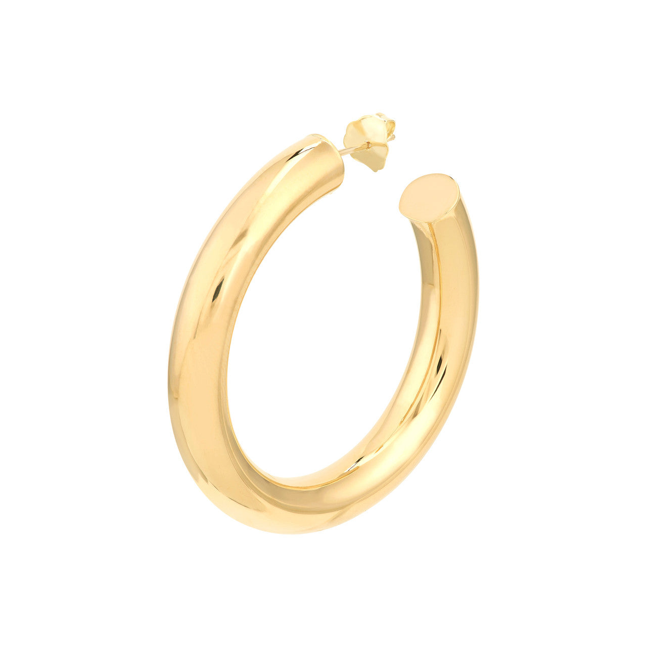14K Yellow Gold Large Open Hoop Earrings - Queen May