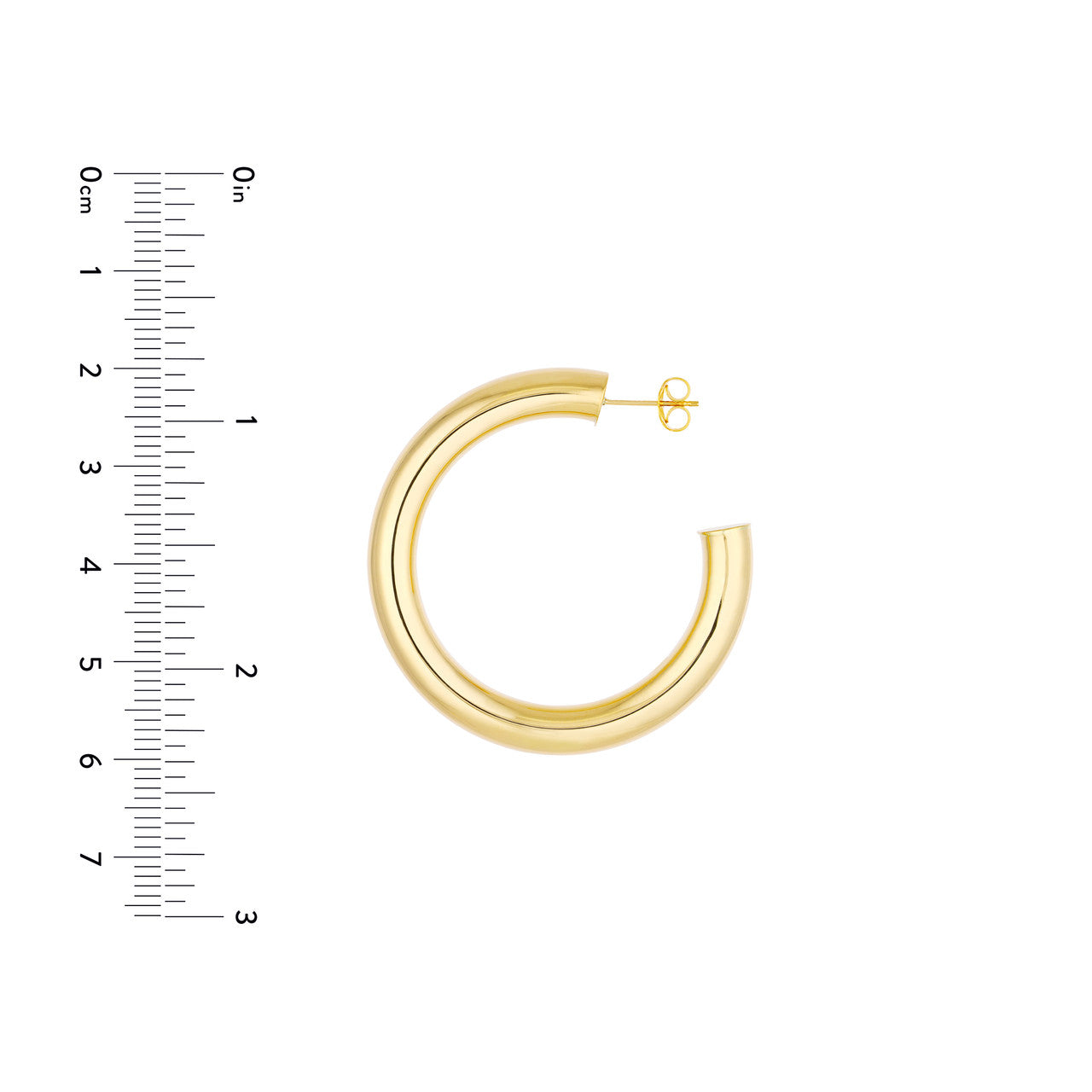 14K Yellow Gold Large Open Hoop Earrings - Queen May