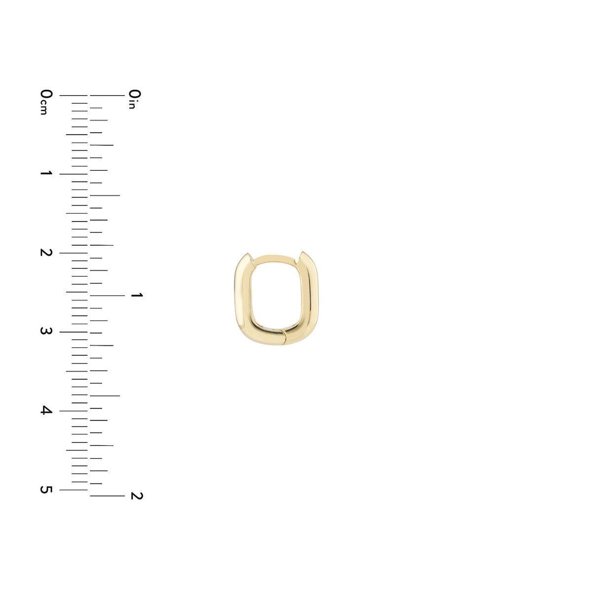 14K Yellow Gold 10x12mm Oblong Polished Hoop Earrings - Queen May