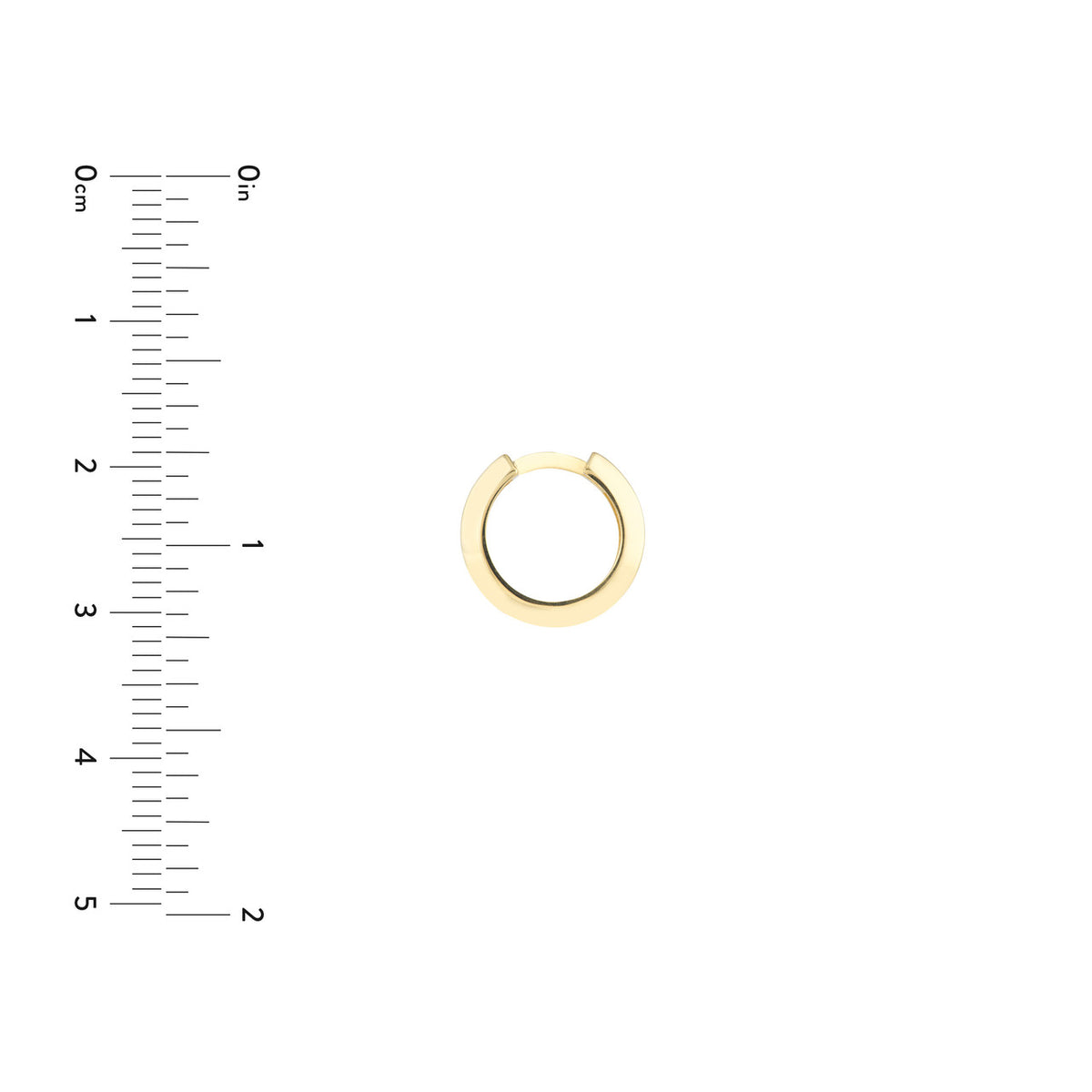 14K Yellow Gold 3.5x13.5mm Knife Edge Polished Huggie Hoop Earrings - Queen May