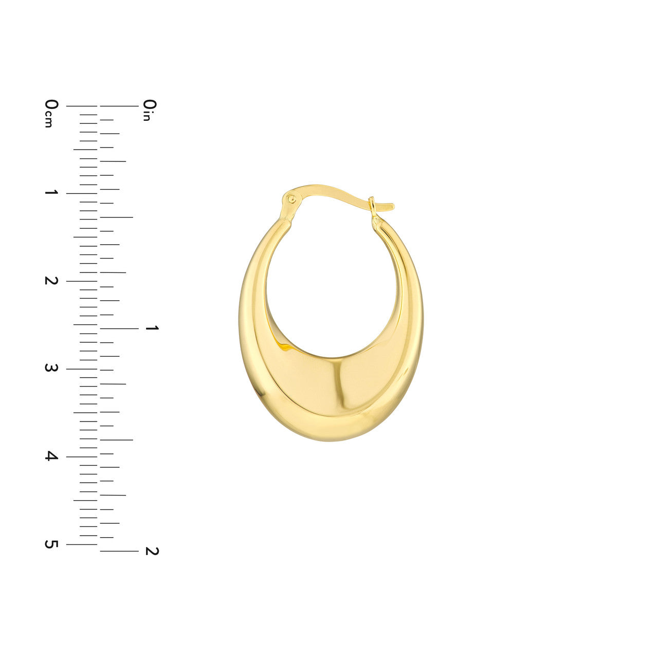 14K Yellow Gold Graduated Hollow Puff Polished Hoop Earrings - Queen May