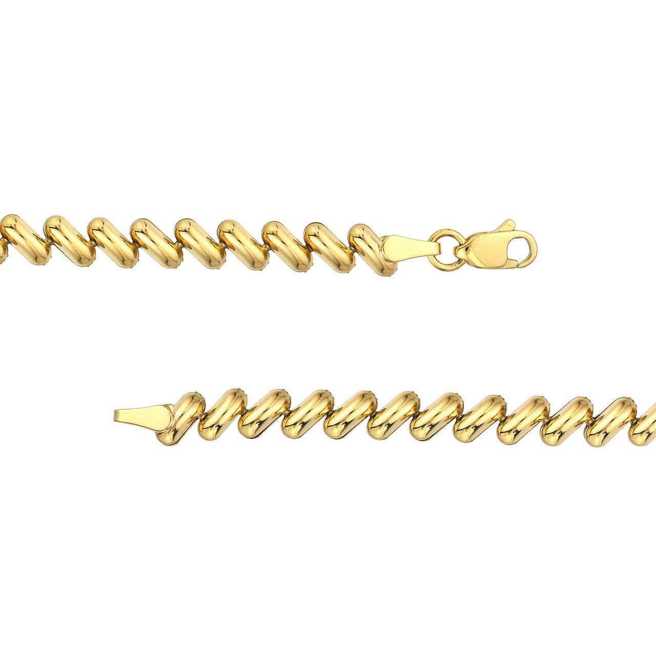 14K Yellow Gold Polished San Marco Link Bracelet - Queen May