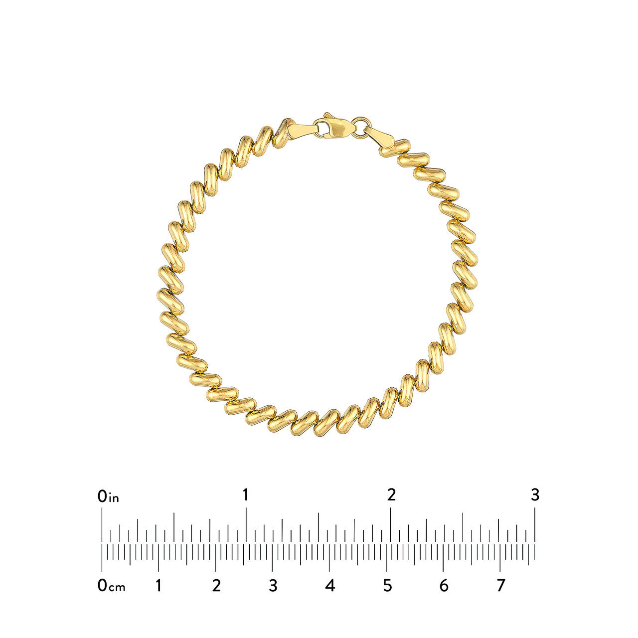 14K Yellow Gold Polished San Marco Link Bracelet - Queen May