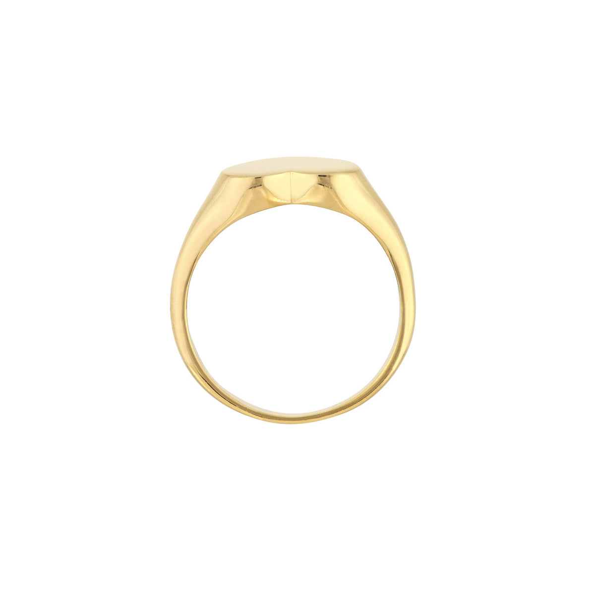 14K Yellow Gold Signet Mini Heart Engravable Ring - Queen May