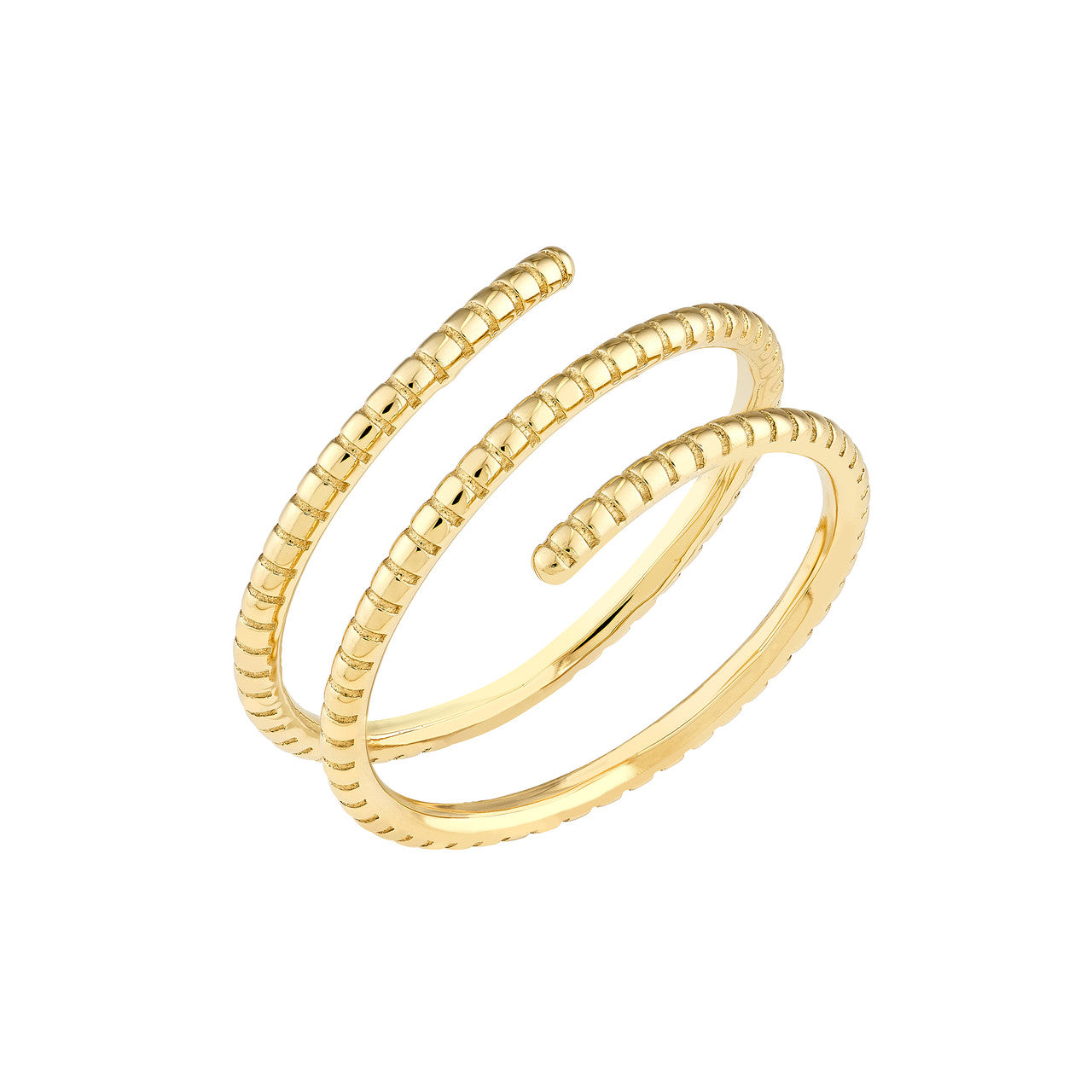 14K Yellow Gold Textured Wrap Ring - Queen May