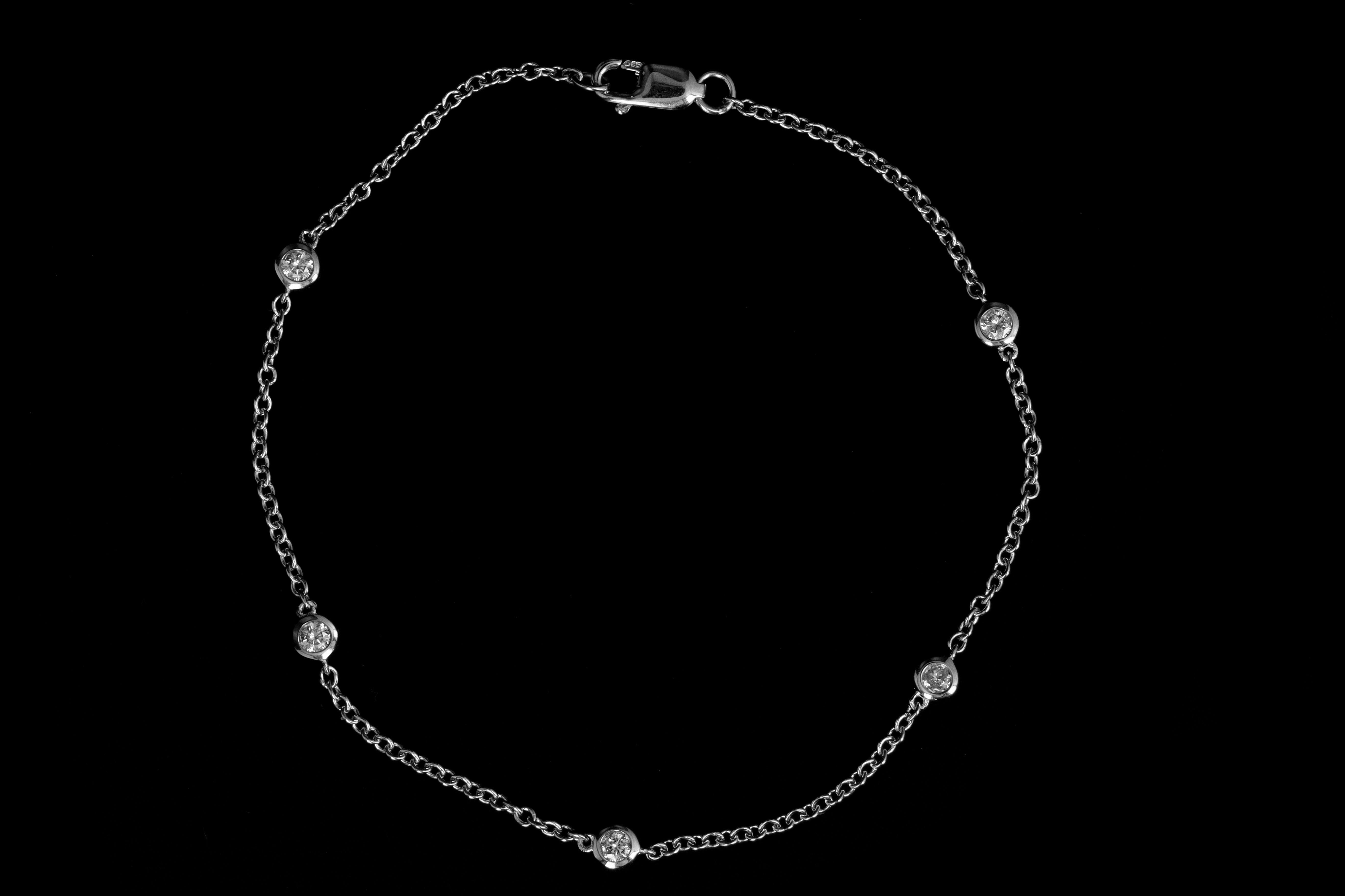 New 14K Gold .20 Carat Diamond By The Yard Bracelet - Queen May