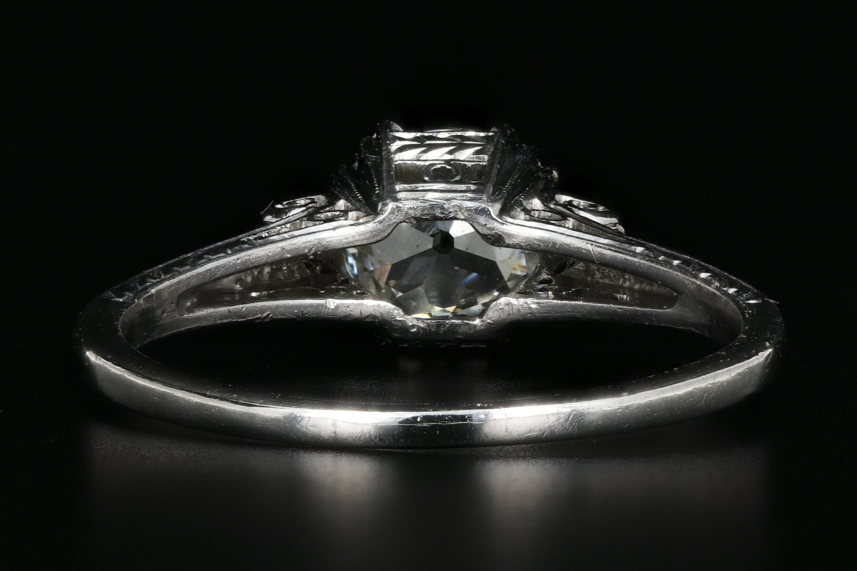 Edwardian Platinum .97 Carat Old European Diamond Cut Ring - Queen May