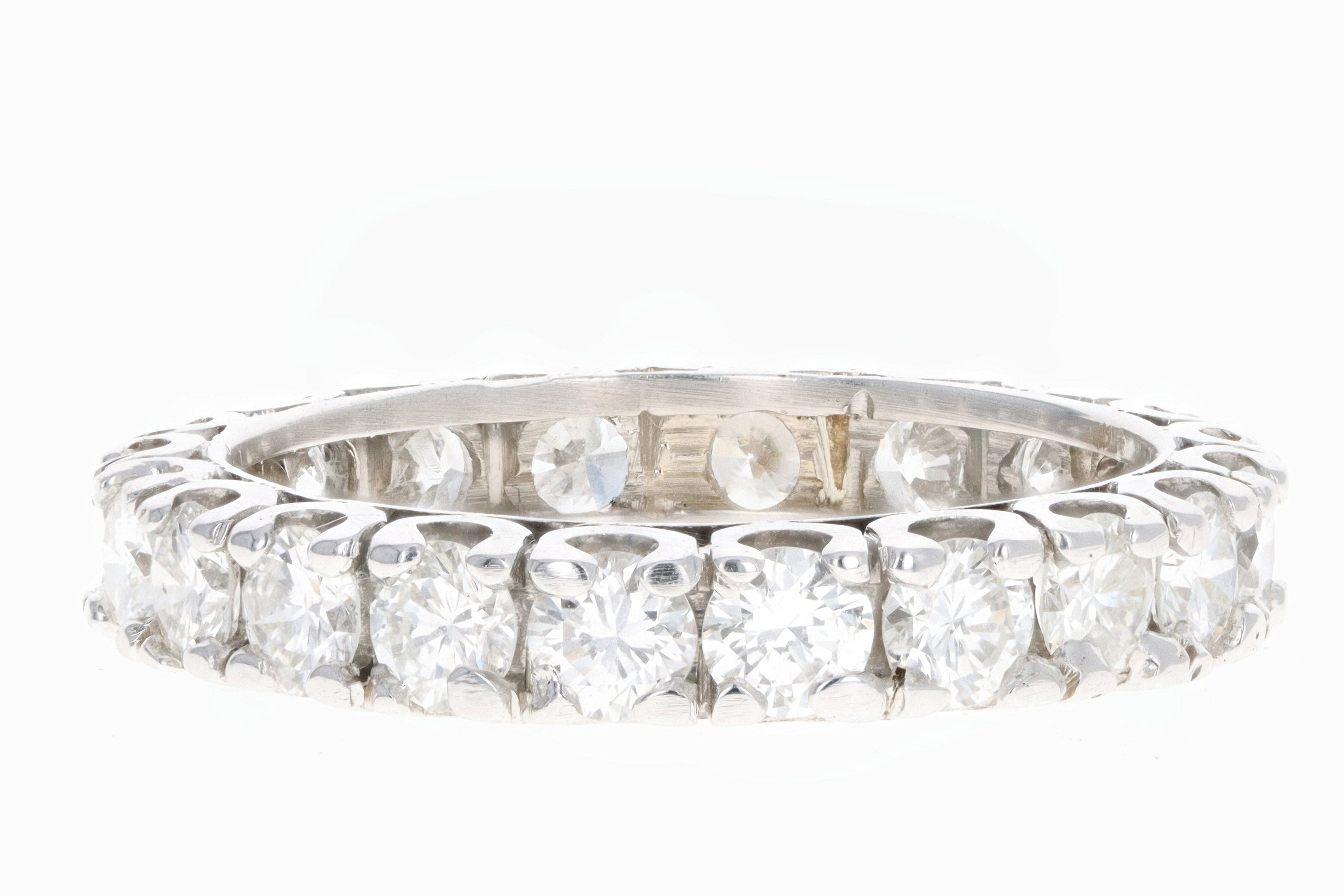 Modern Platinum 2.10 Carat Total Weight Diamond Eternity Wedding Band - Queen May