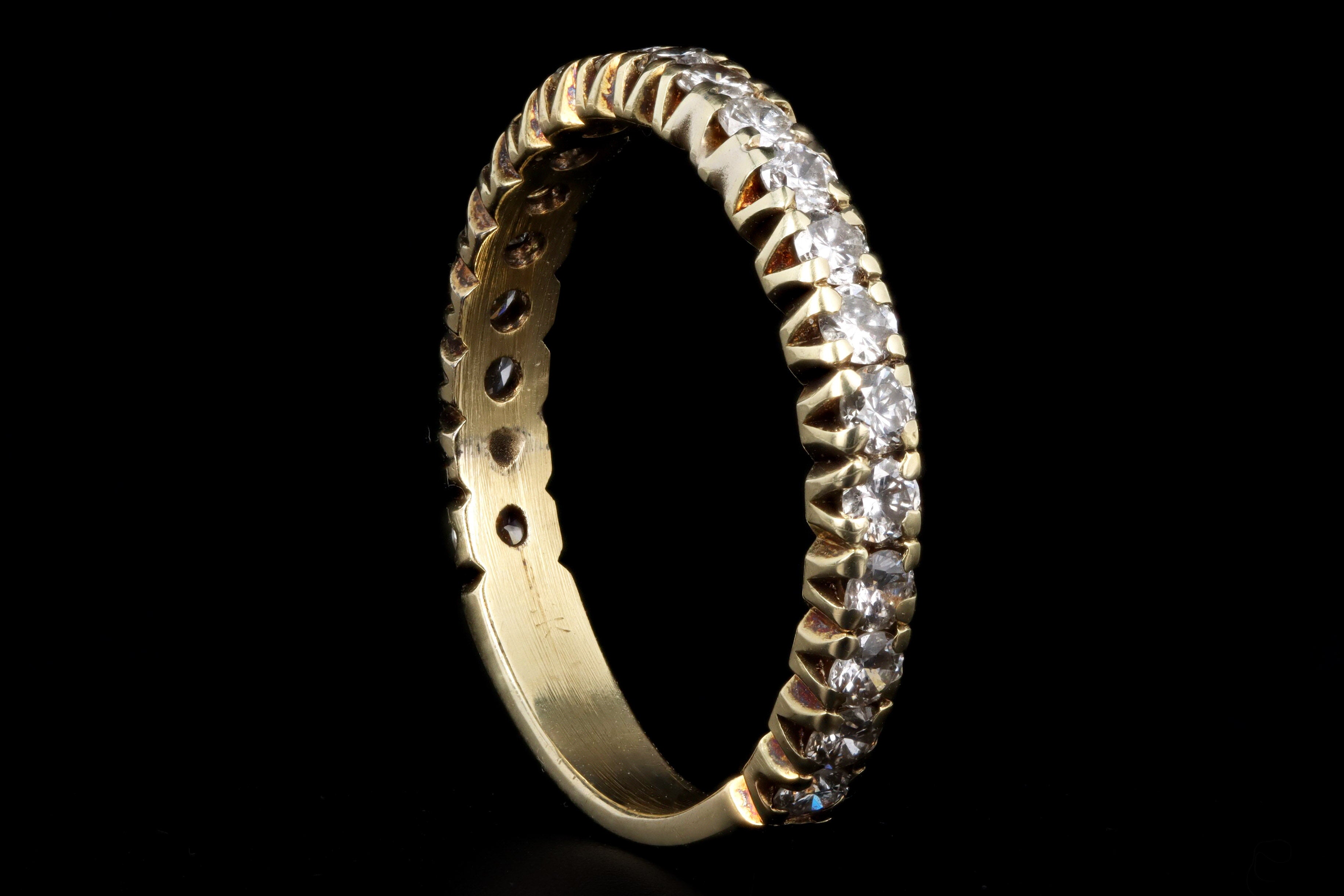 Vintage 14K Yellow Gold .50 Carat Total Weight Diamond Wedding Band - Queen May