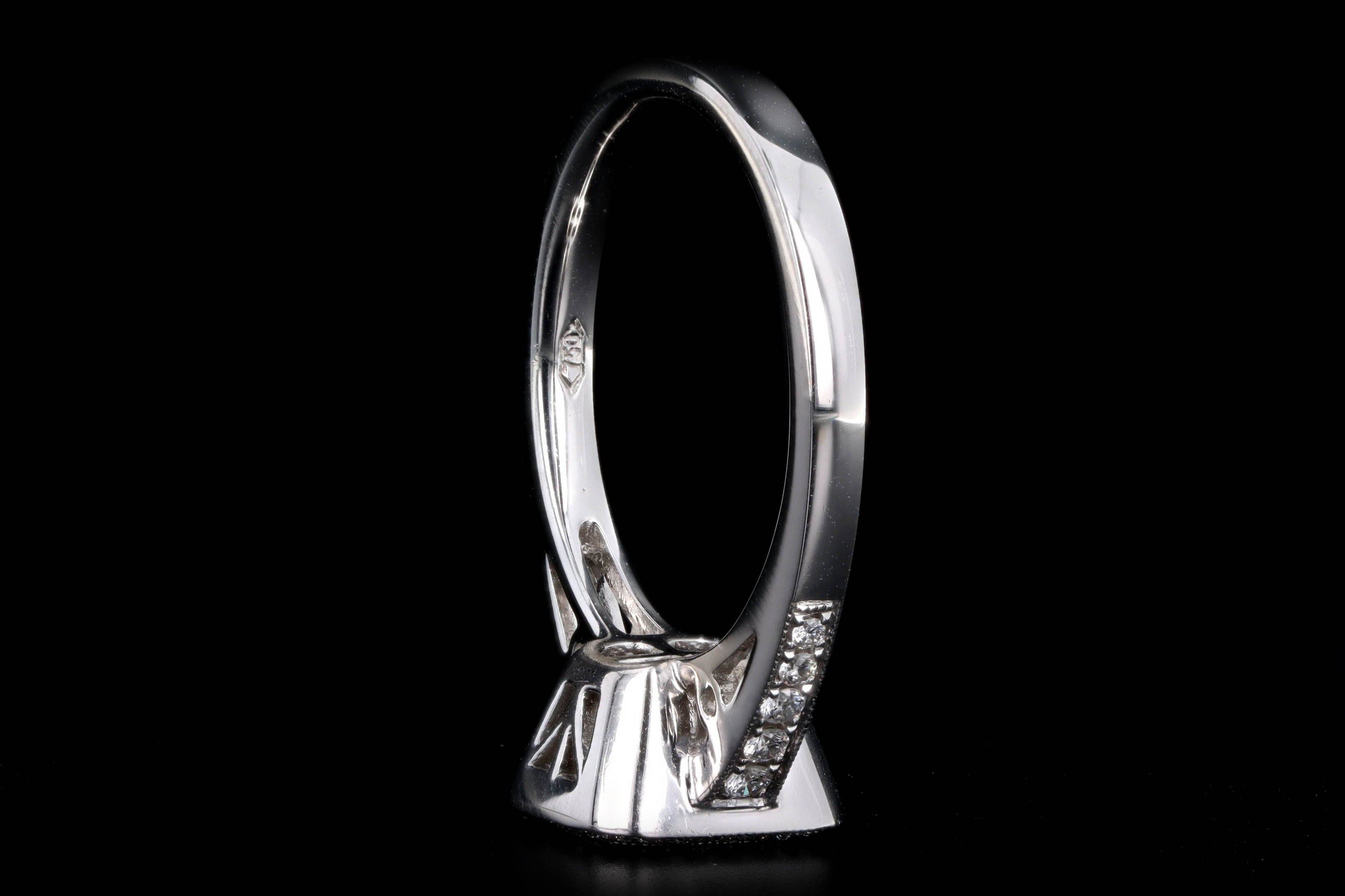 18K White Gold Baguette Diamond Cluster Engagement Ring - Queen May