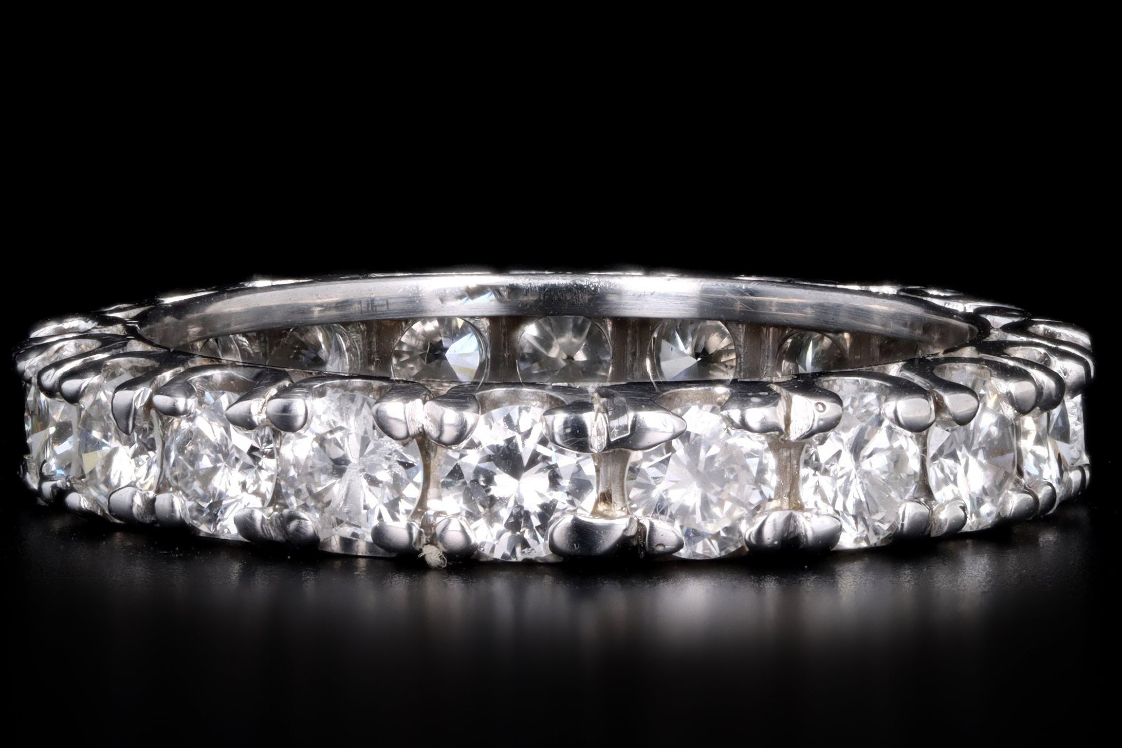 Modern Platinum 2.10 Carat Total Weight Diamond Eternity Wedding Band - Queen May