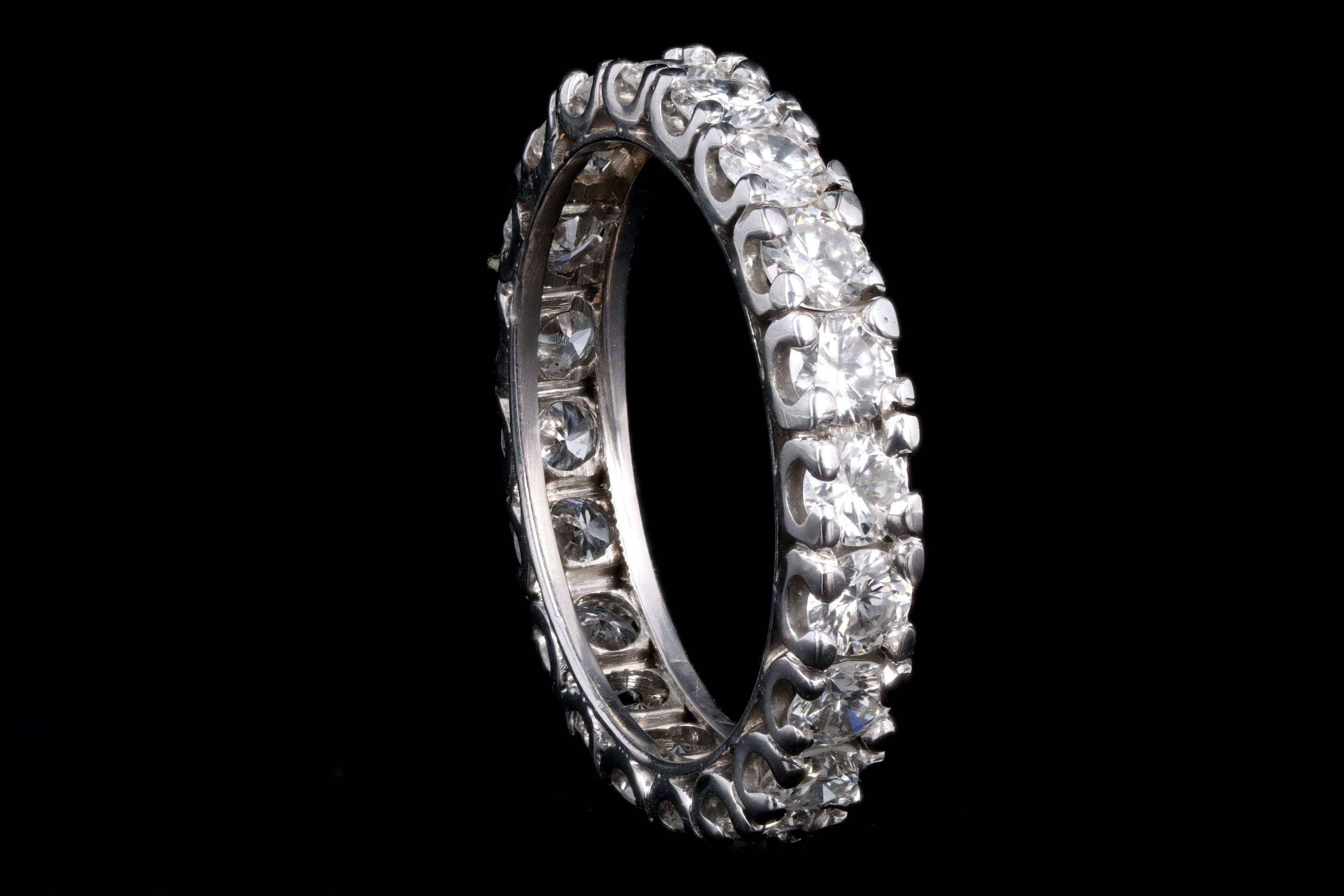 Modern Platinum 2.10 Carat Total Weight Diamond Eternity Wedding Band - Queen May