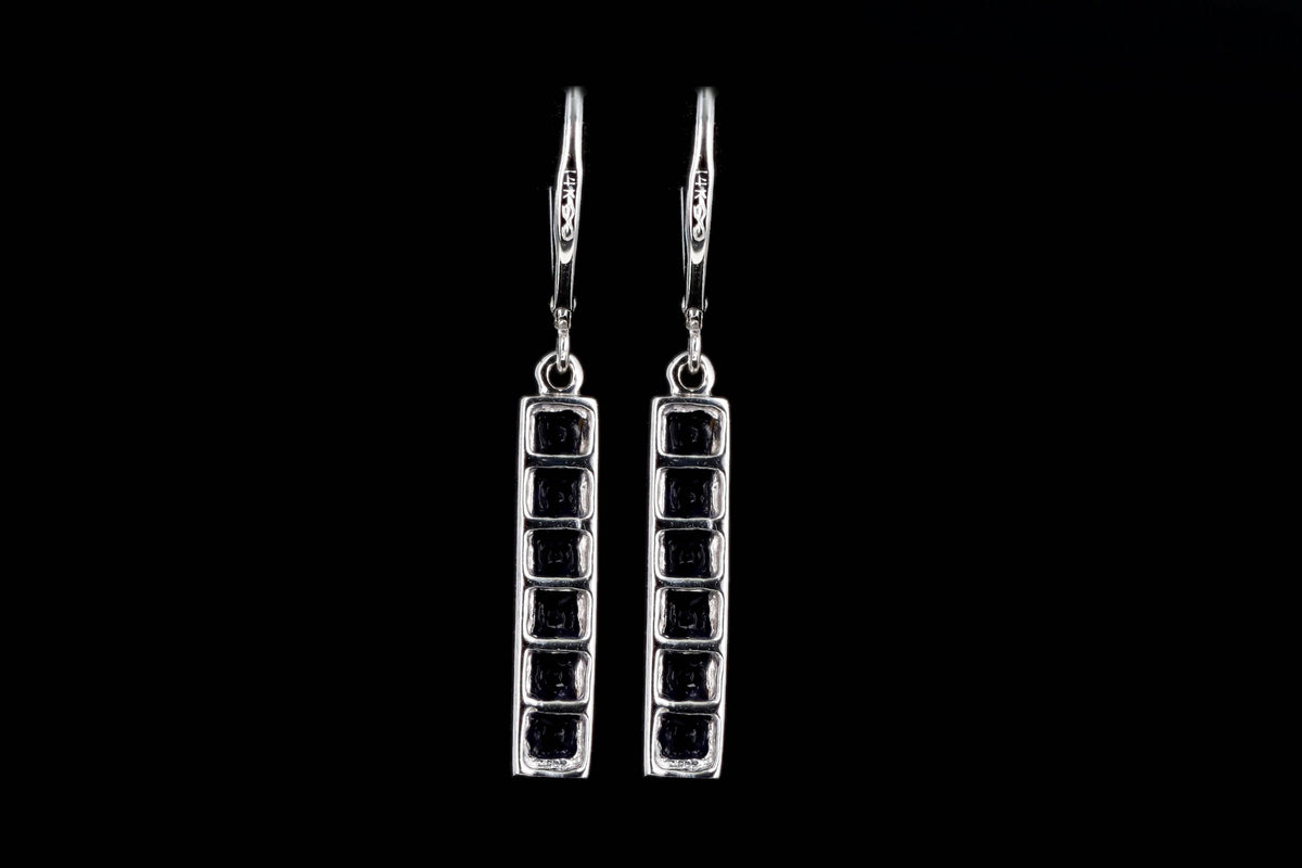 14K White Gold 1.20 Carat Total Weight Iolite Drop Earrings - Queen May