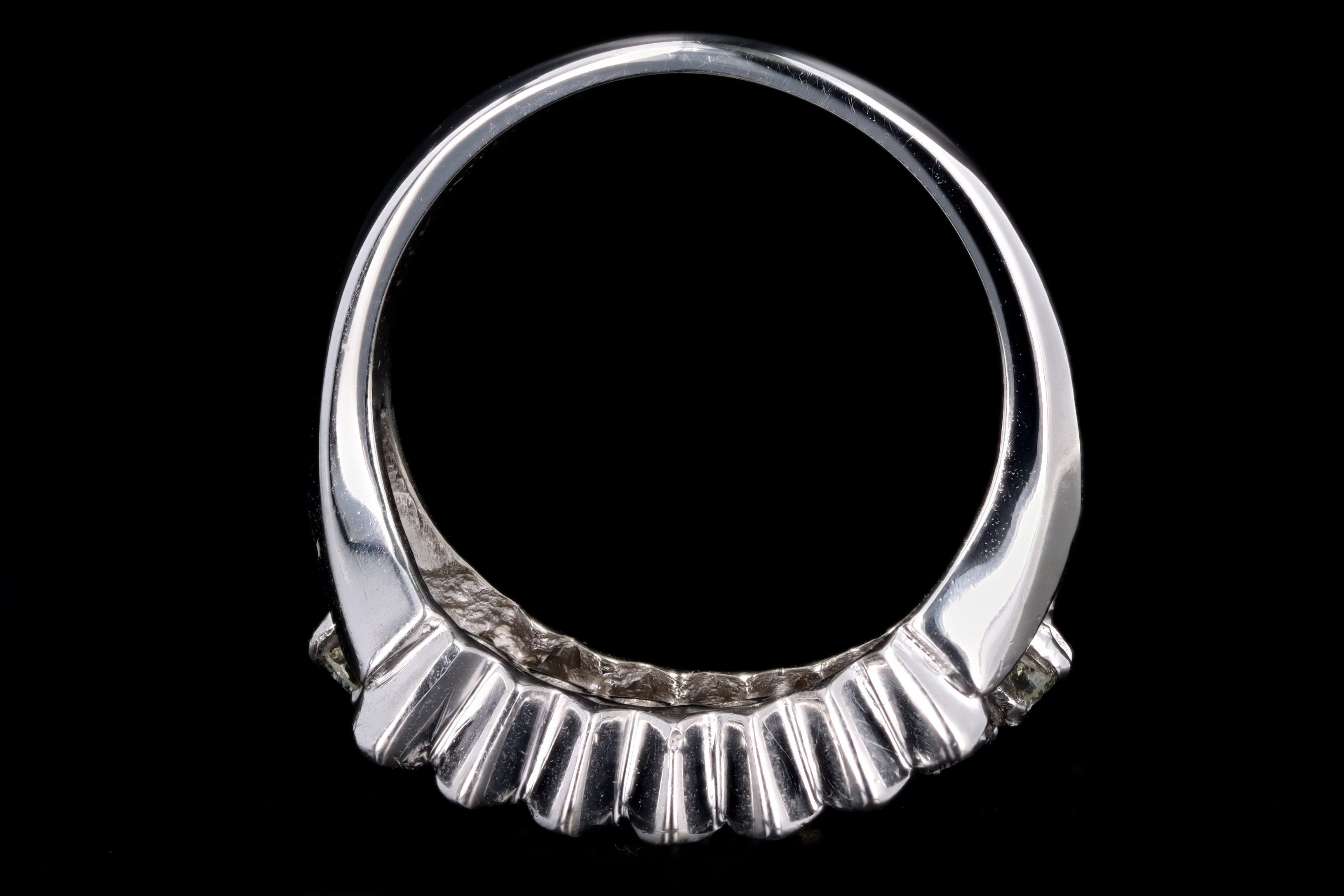 Retro 14K White Gold .50 Carat Total Weight Diamond Ring - Queen May