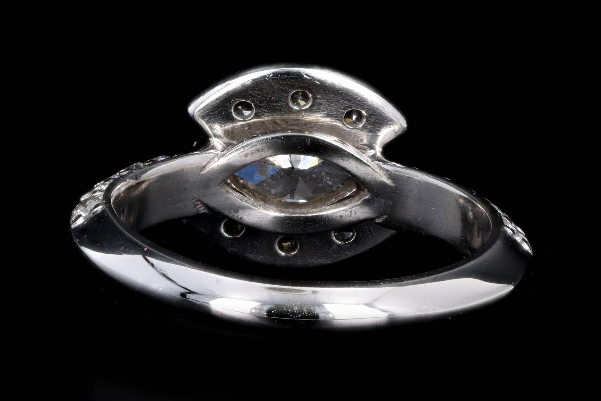 14K White Gold .69 Carat Marquise Diamond Knife-Edge Engagement Ring - Queen May