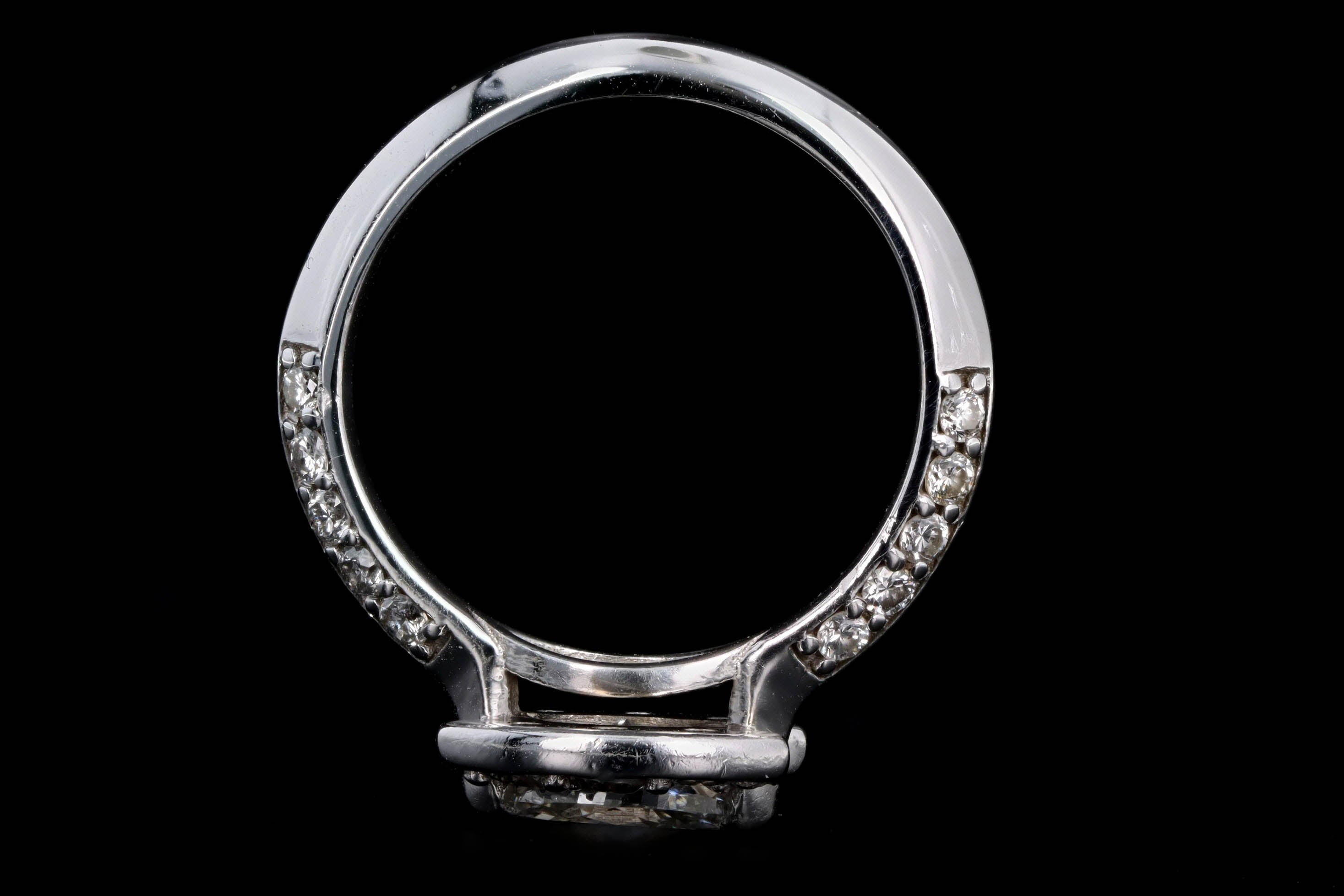 14K White Gold .69 Carat Marquise Diamond Knife-Edge Engagement Ring - Queen May