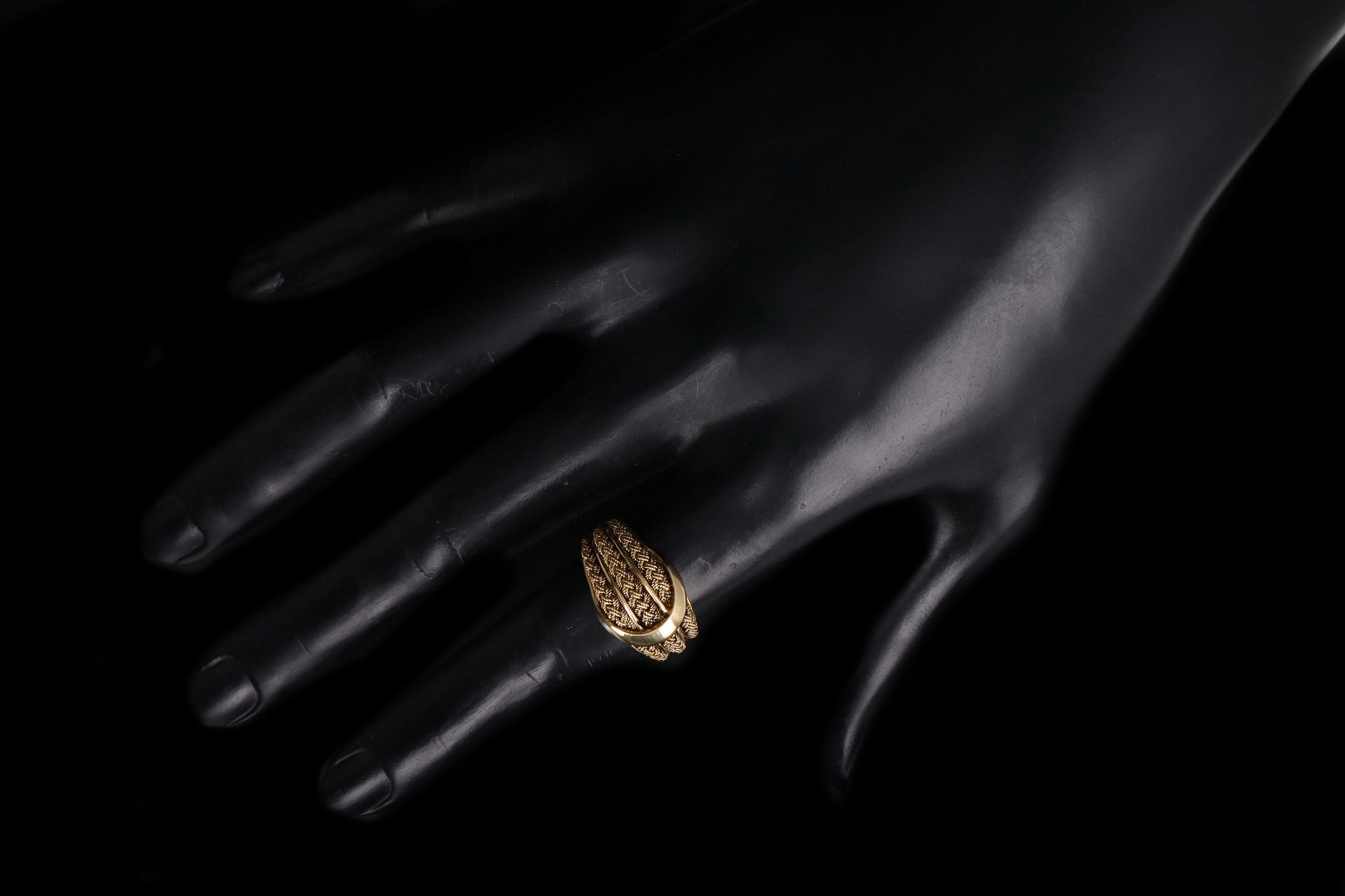 Vintage 18K Yellow Gold Buckle Ring - Queen May