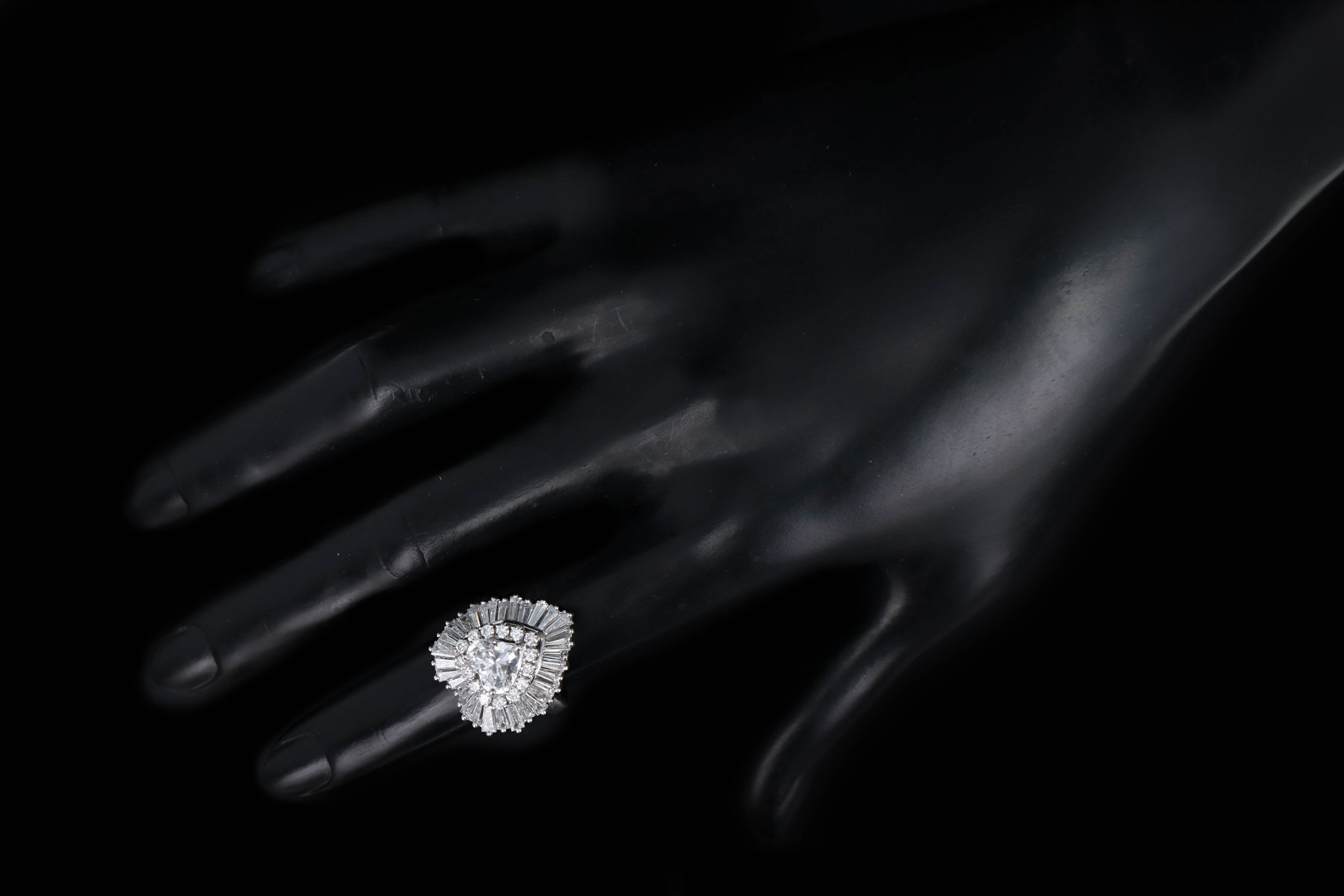 Platinum 1.5 Carat Heart Shape Diamond Ballerina Convertible Pendant Ring - Queen May