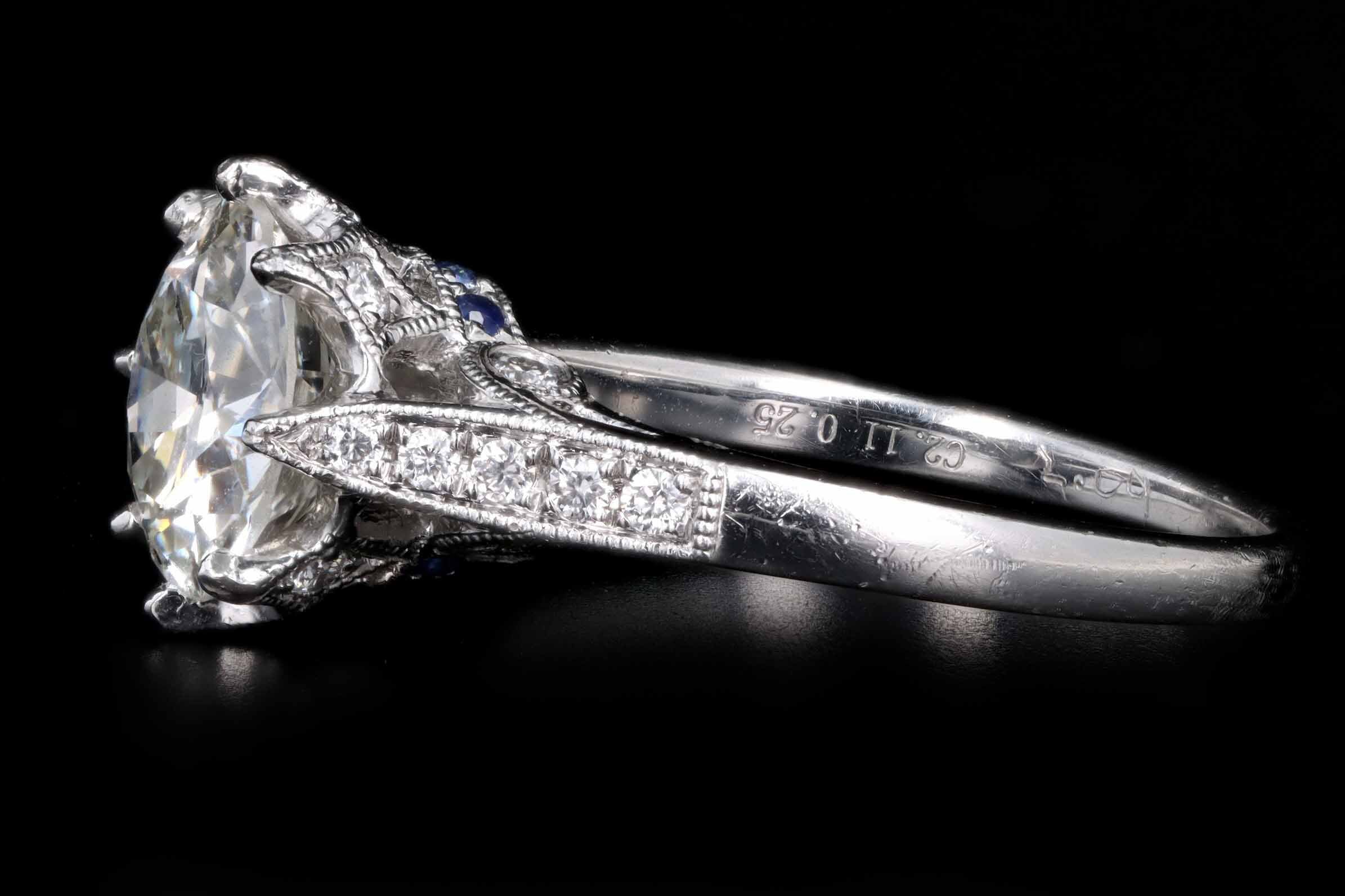 Vintage Inspired Platinum 2.09 Carat Old European Cut Diamond Engagement Ring GIA Certified - Queen May