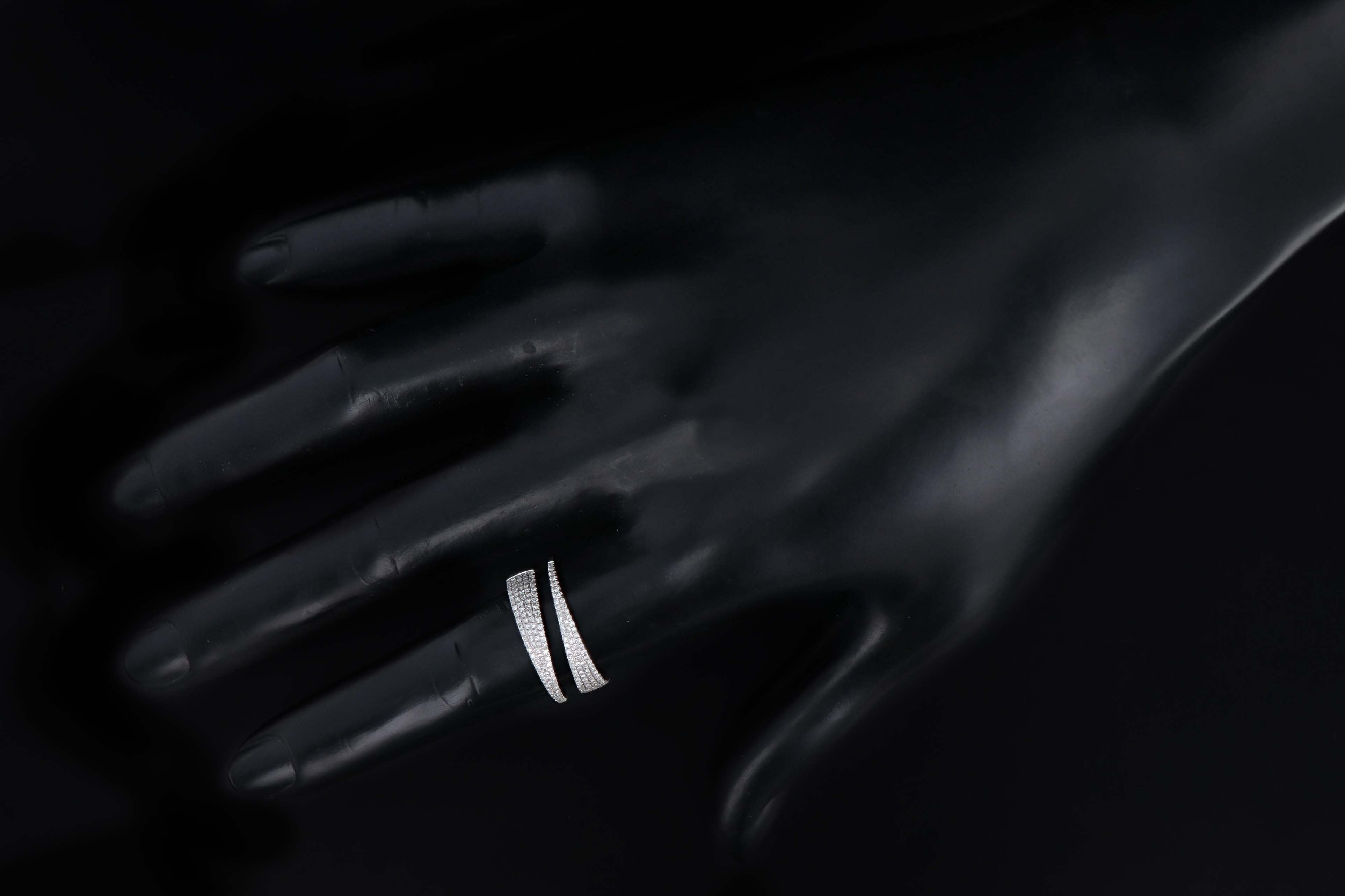 14K White Gold .45 Carat Total Weight Diamond Pave Band - Queen May