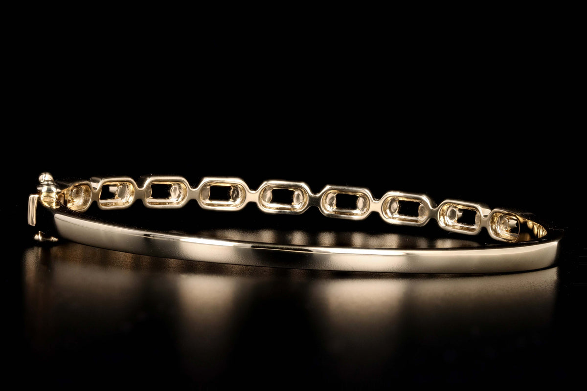 14K Yellow Gold .44 Carat Total Weight Diamond Link Chain Bangle - Queen May