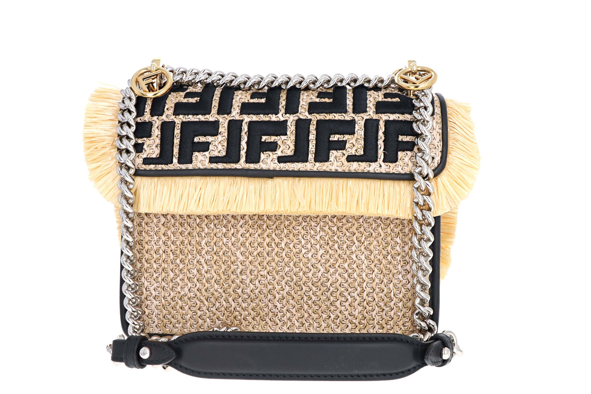 Fendi Small Kan I Raffia FF Shoulder Bag - Queen May