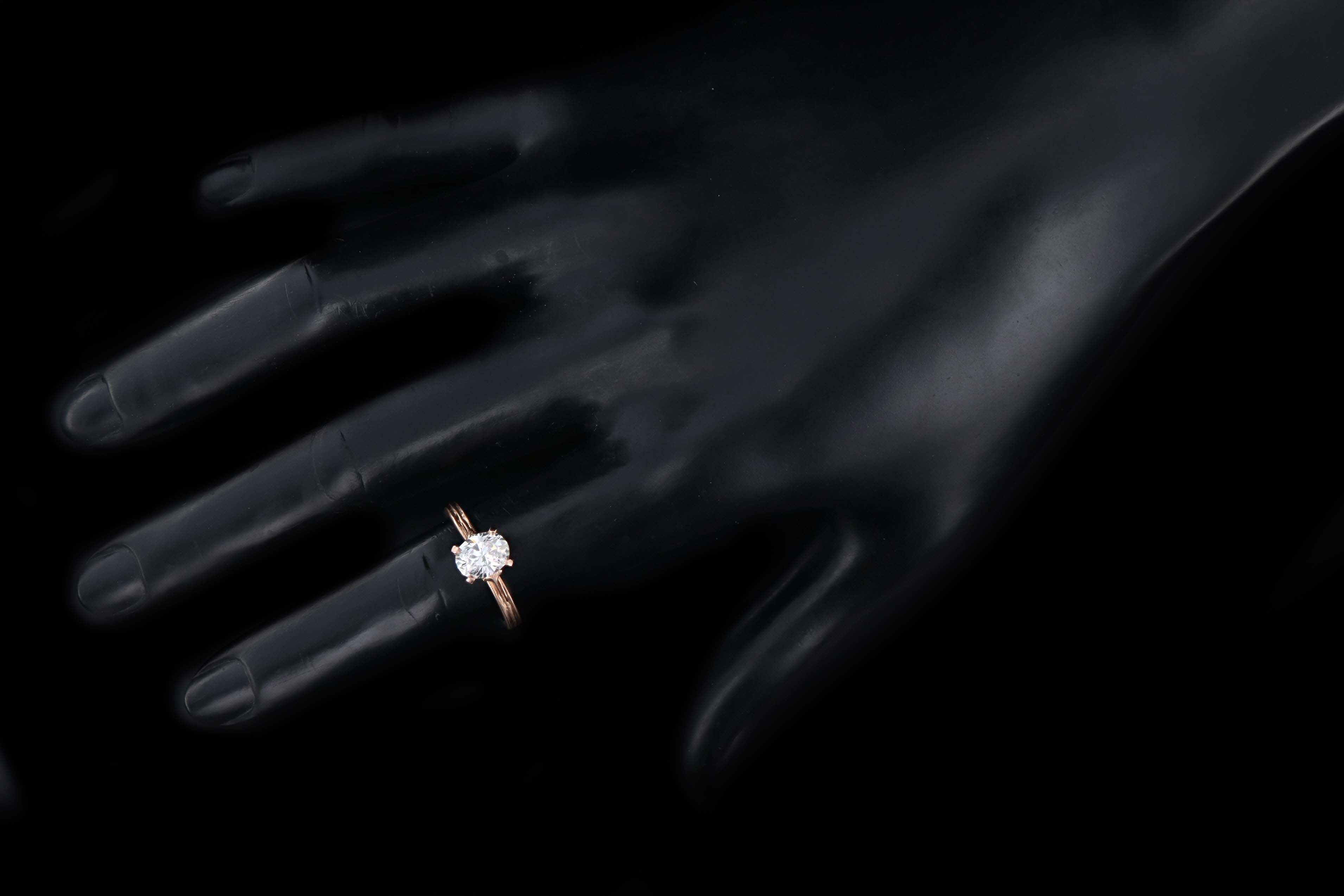 14K Rose Gold 1.07 Carat Oval Cut Diamond Engagement Ring GIA Certified - Queen May