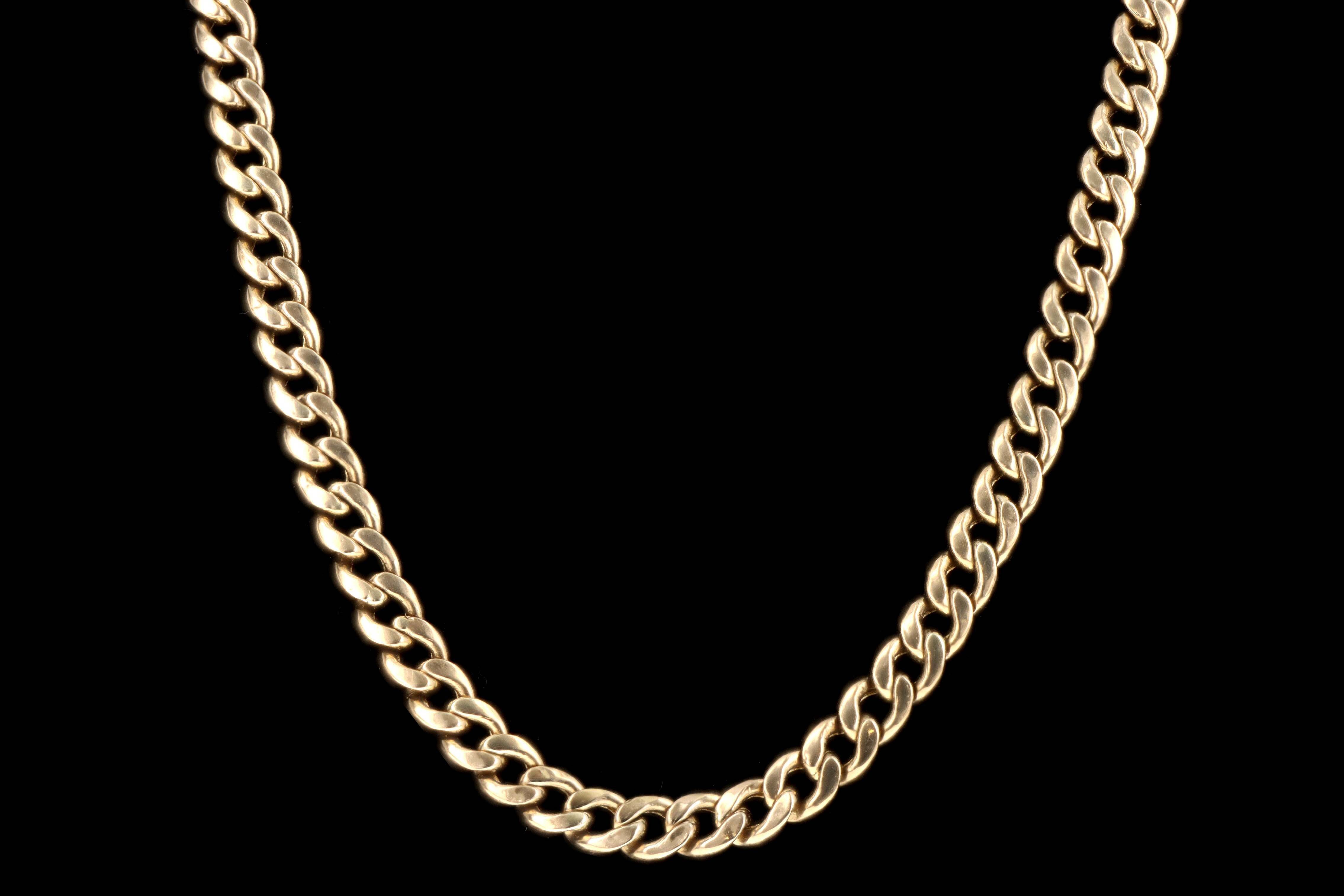 10K Yellow Gold 5mm Curb Link 29 Inch Chain - Queen May