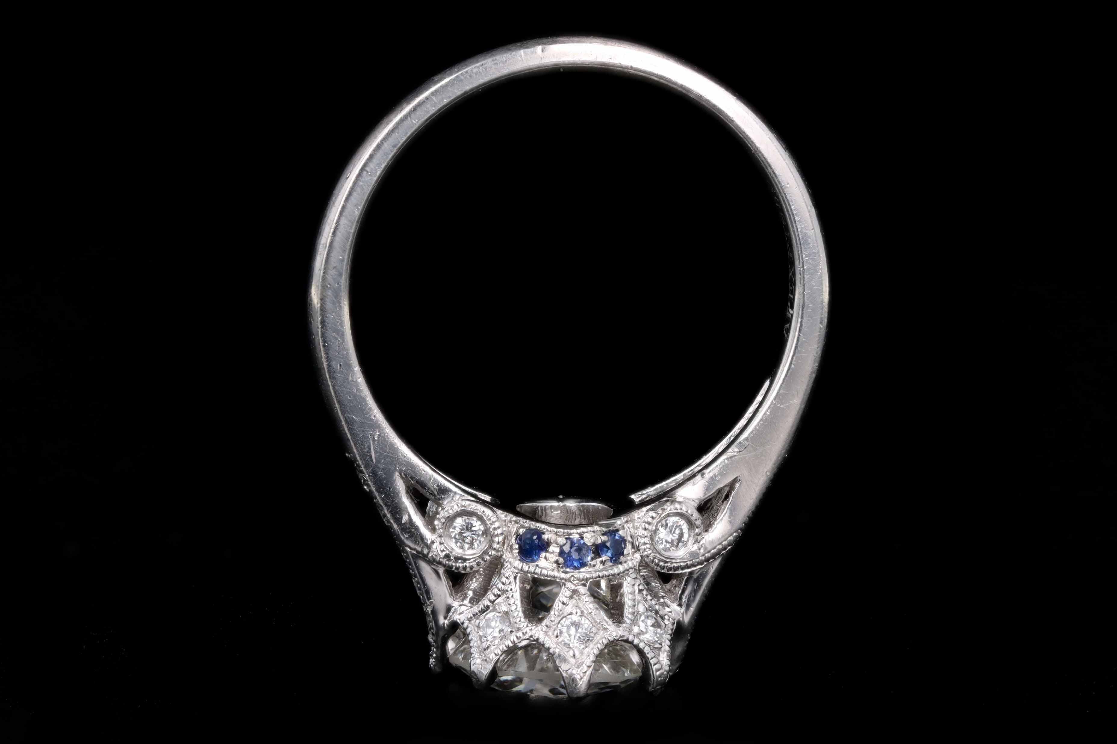 Vintage Inspired Platinum 2.09 Carat Old European Cut Diamond Engagement Ring GIA Certified - Queen May